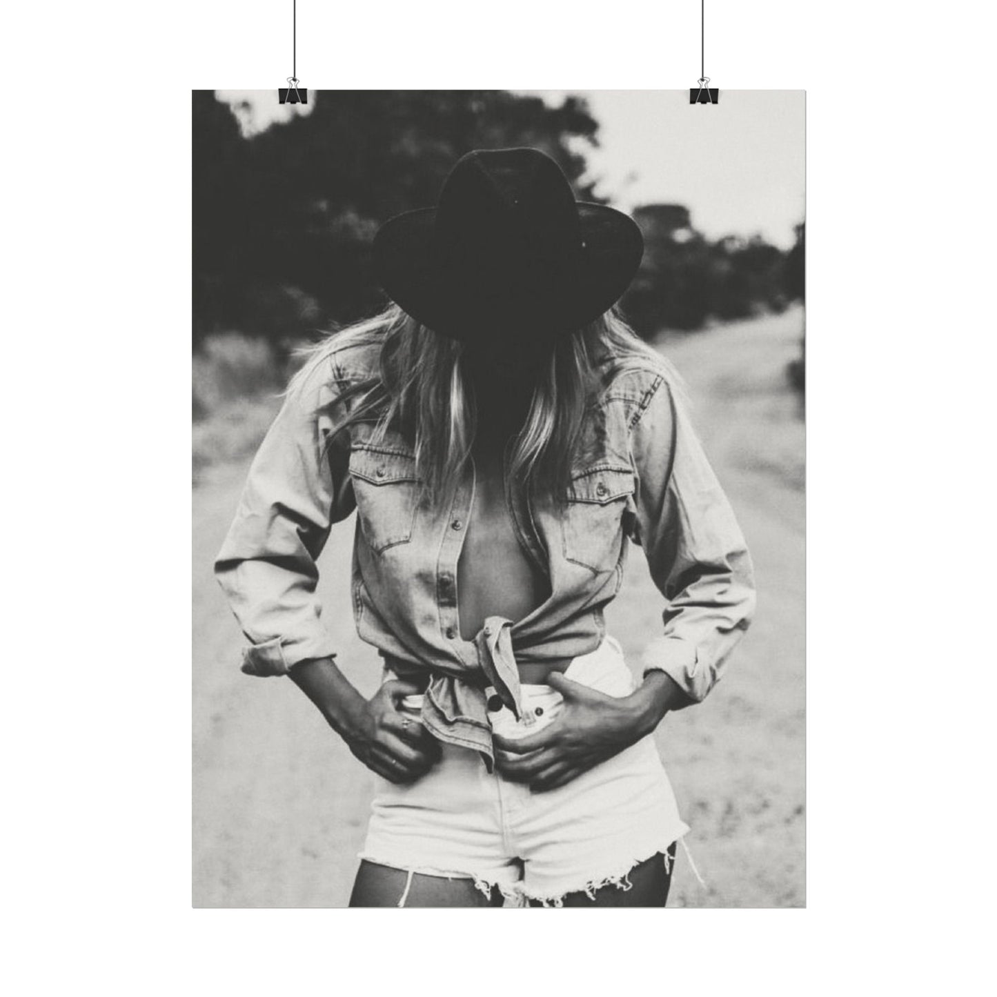 Denim Dreamer– Western Textured Watercolor Matte Posters