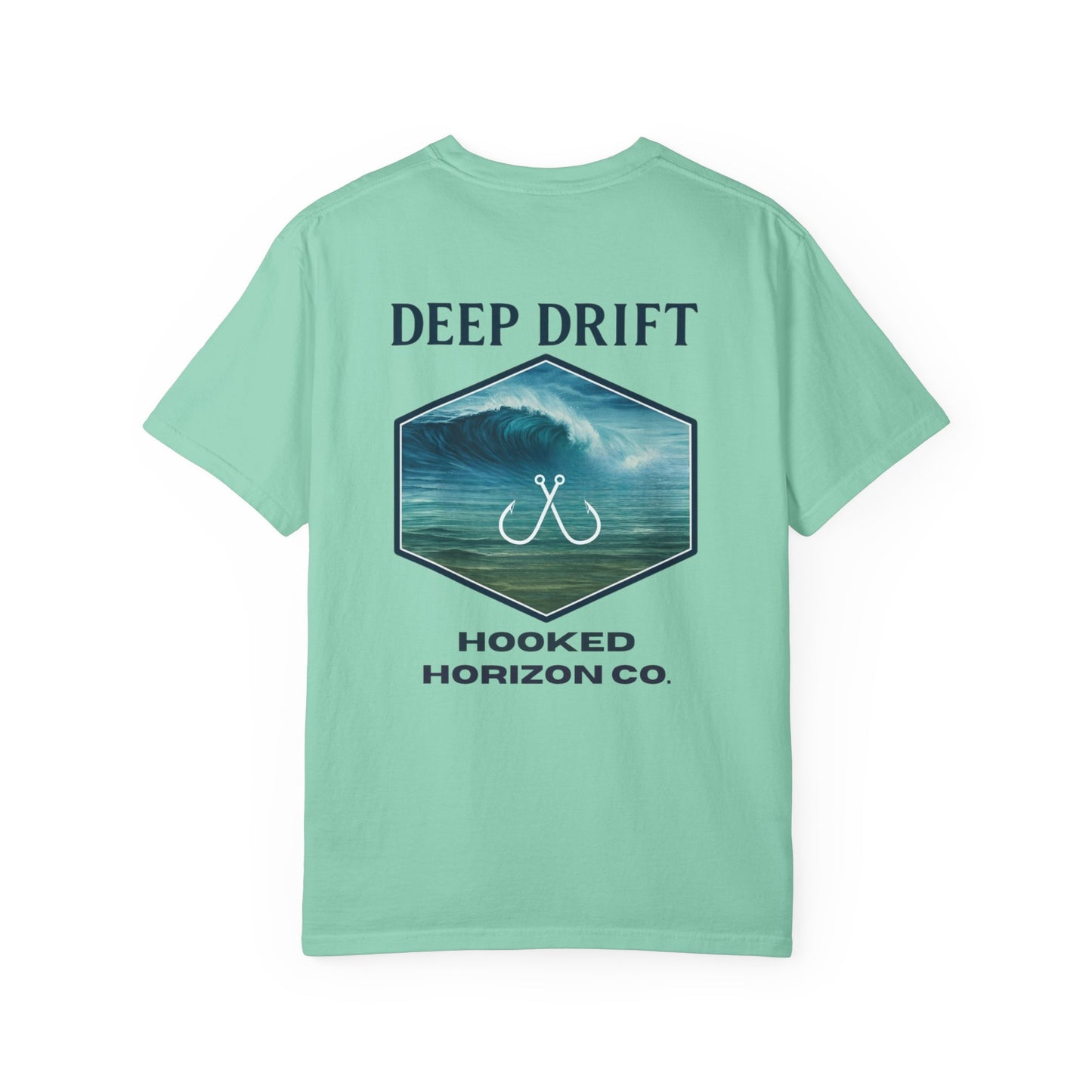 Deep Drift Wave Break Fishing T-Shirt - Ocean-inspired Fishing Tee for Angler Lovers, Hooked Horizon Co. Tee