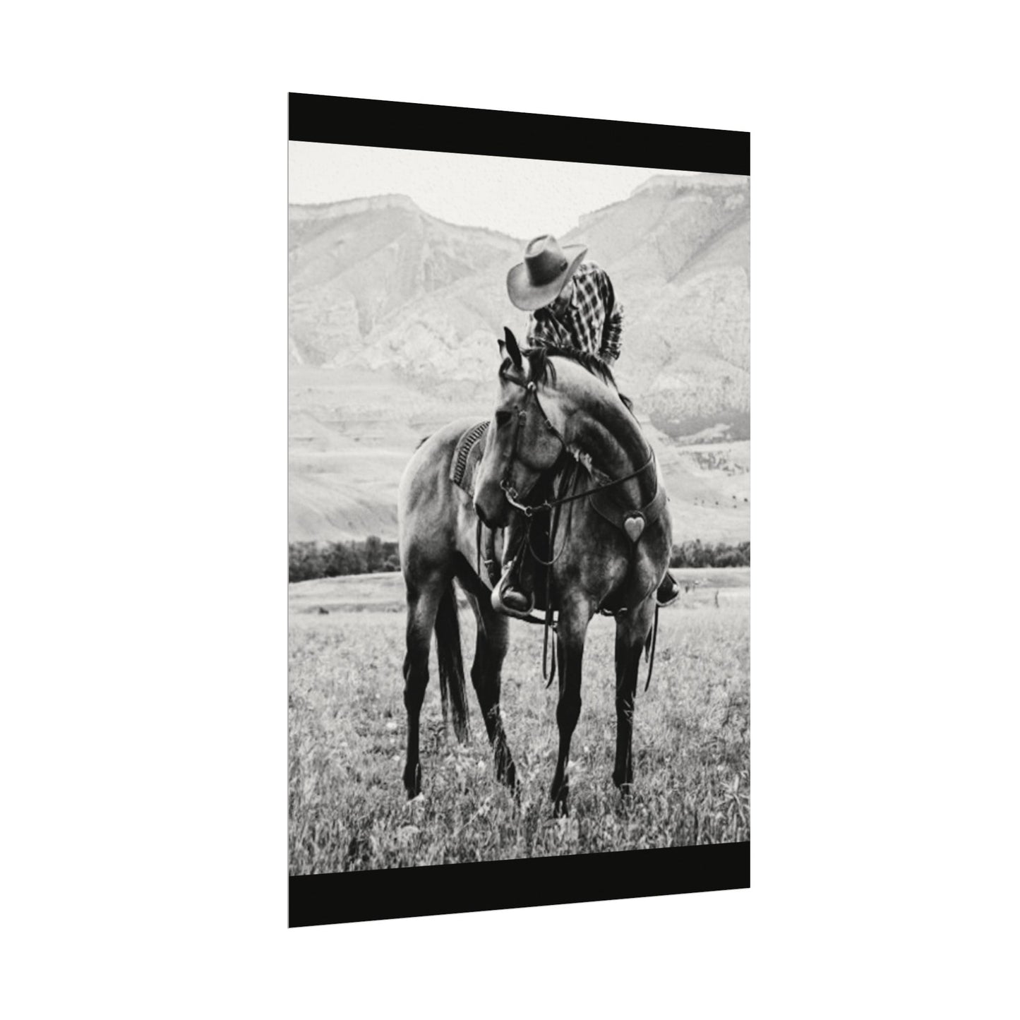 Love In The Saddle – Western Textured Watercolor Matte Posters