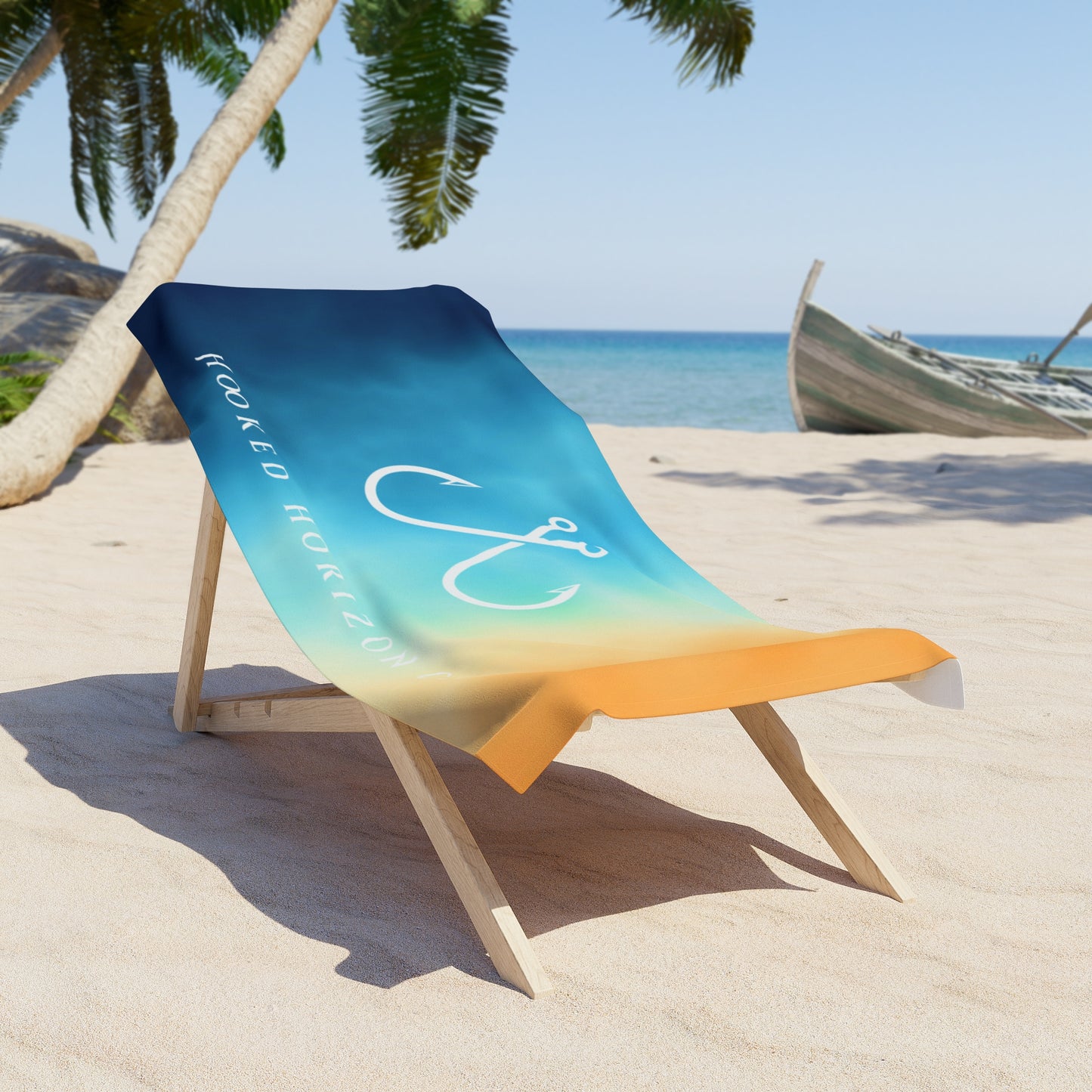 Hooked Horizon Co. Coastal Vibes Beach Towel - Perfect for Summer, Pool Days, Camping, Beach Parties, Vacation Fun