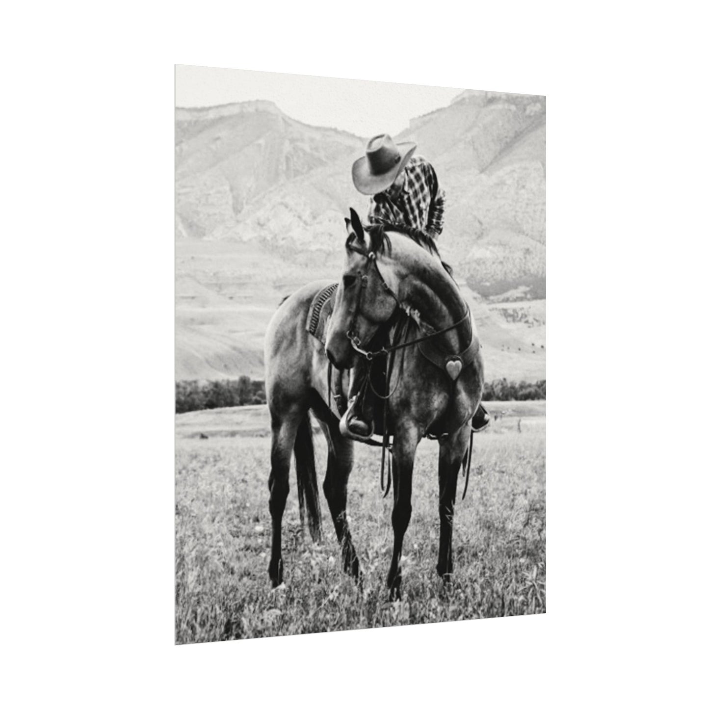 Love In The Saddle – Western Textured Watercolor Matte Posters