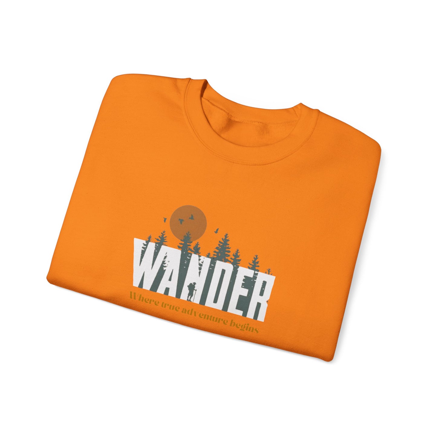 Wander Crewneck Sweatshirt - Cozy Adventure Sweater for Nature Lovers, Perfect for Camping, Travel, Gifts