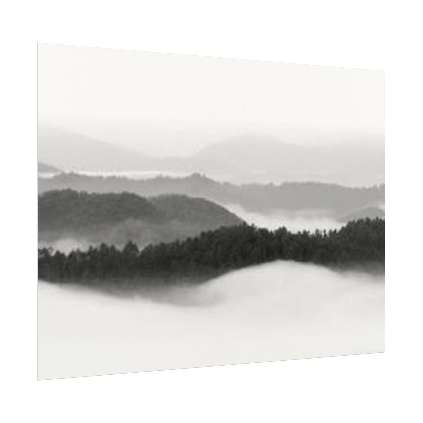 Smokey Mountain Range– Western Textured Watercolor Matte Posters