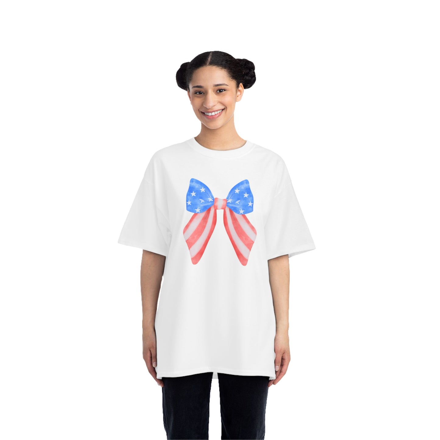 American Flag Bow Patriotic T-Shirt | America 1776 Design, Fourth of July Shirt, Independence Day Tee, Memorial Day Top, Gift for Veterans
