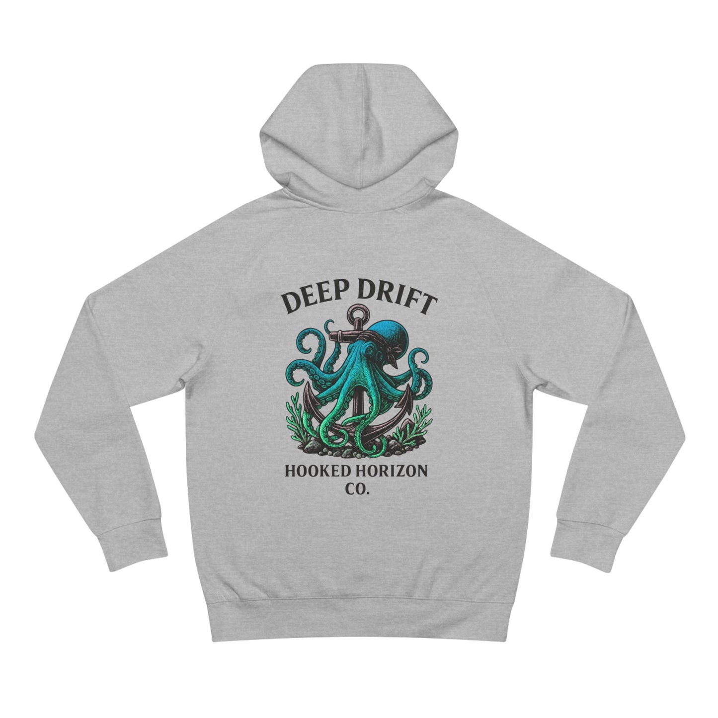 Octopus Art Unisex Hoodie, Deep Drift Hoodie, Nautical Theme Gift, Sea Lover Clothing, Unique Graphic Sweatshirt