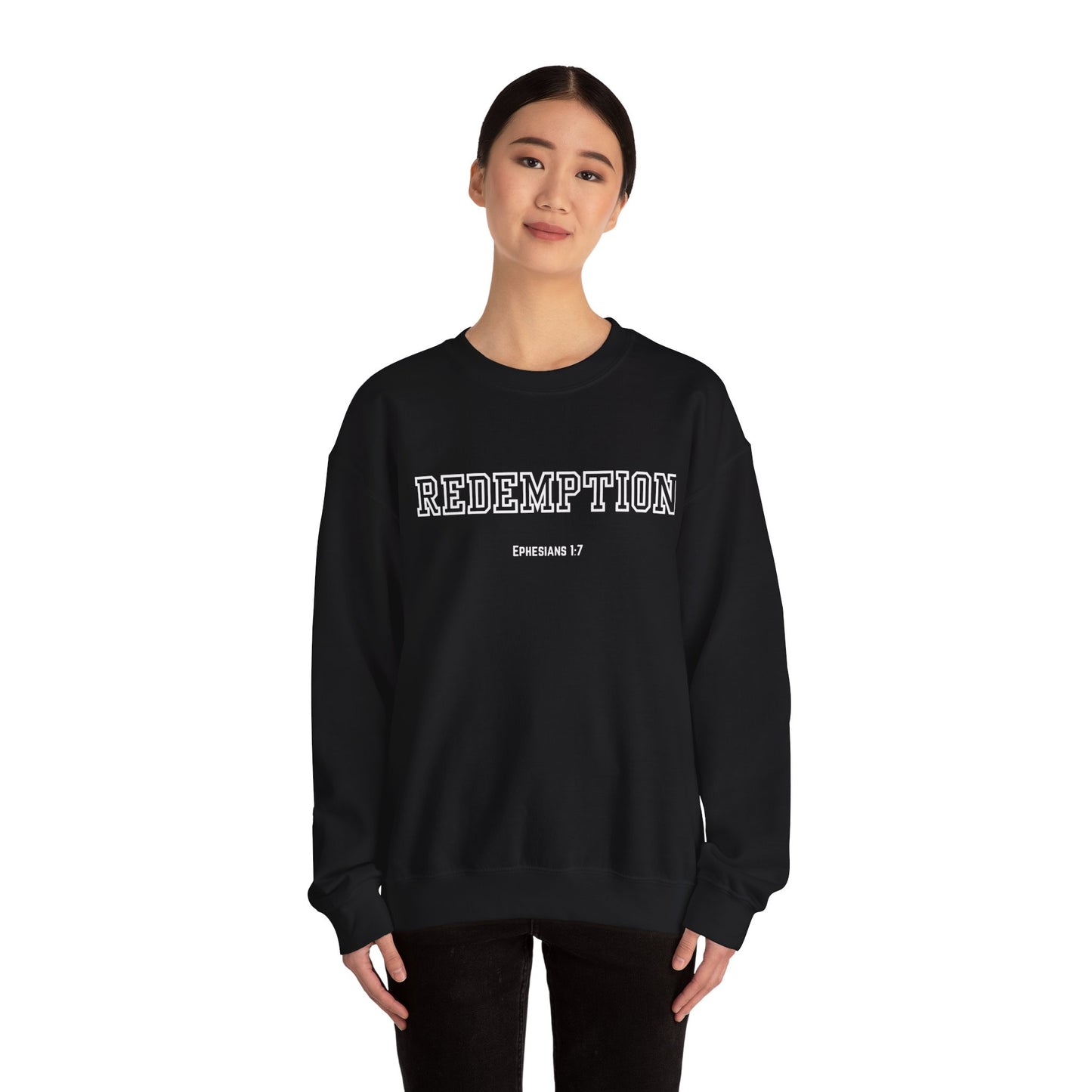 Cozy Redemption Crewneck Sweatshirt - Perfect for Faith-inspired Fashion, Casual Wear, Bible Study, Gift for Friends, Church Events,
