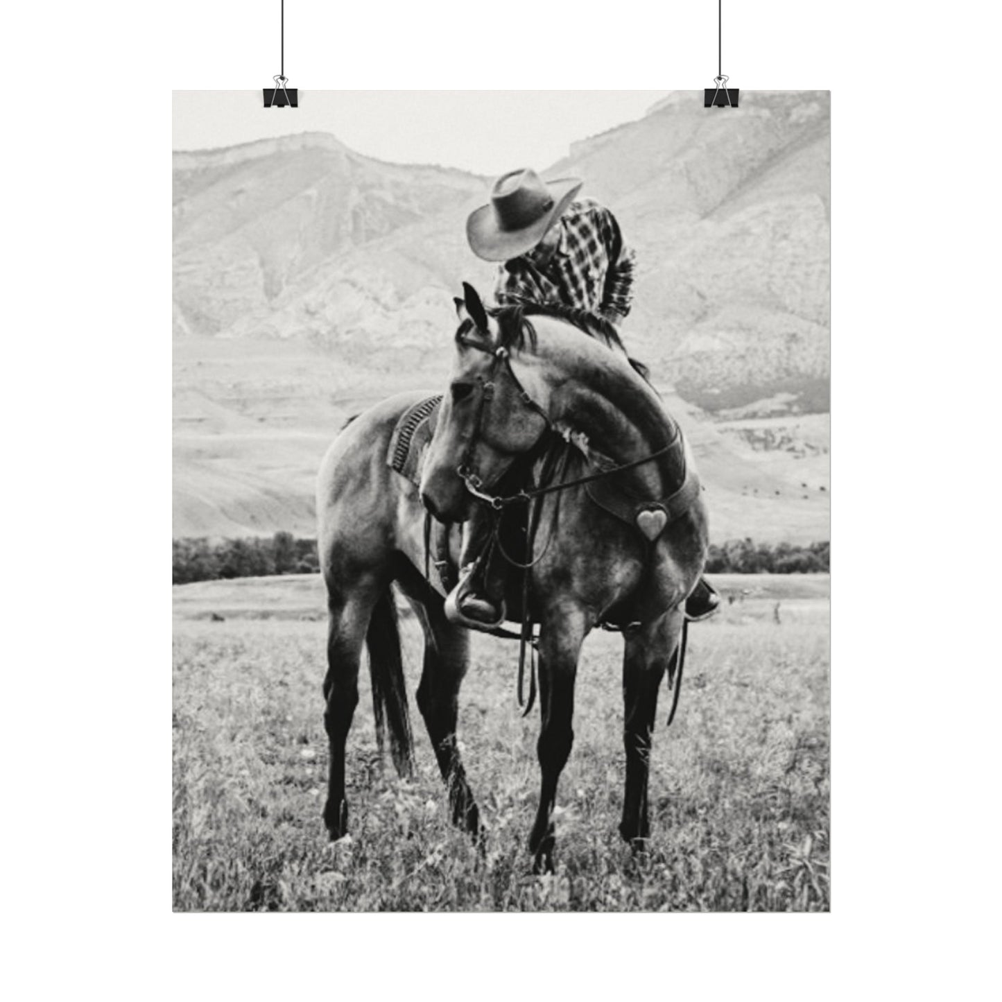 Love In The Saddle – Western Textured Watercolor Matte Posters