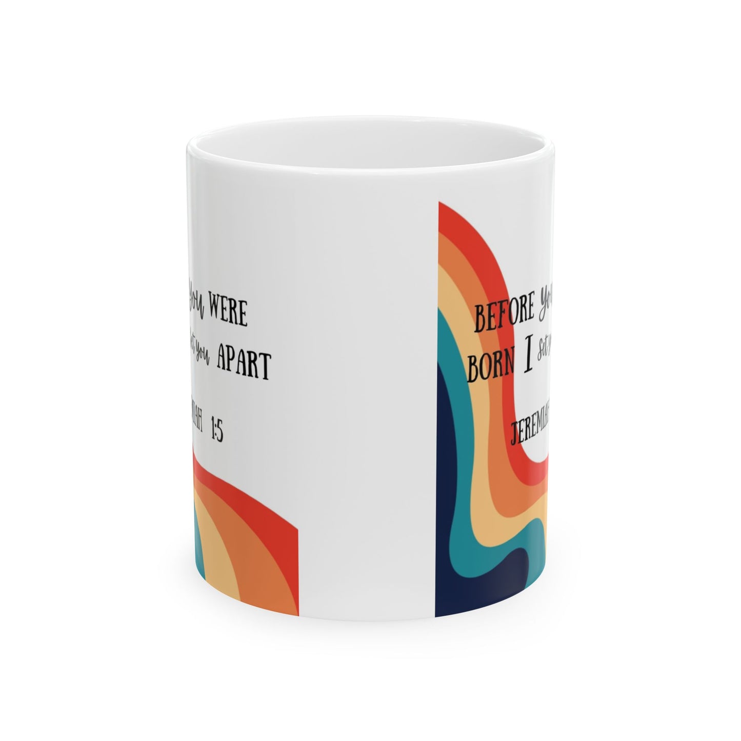 Rainbow-Inspired Inspirational Ceramic Mug | Gift for Coffee Lovers, Home Decor, Motivational Quote, Bible Verse, Birthday Present