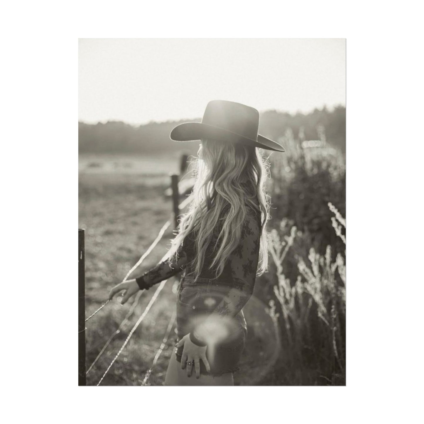 Mornings Gaze– Western Textured Watercolor Matte Posters