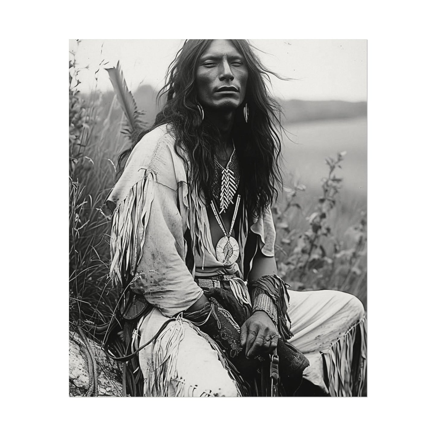 Mother Earths Guardian – Western Textured Watercolor Matte Posters