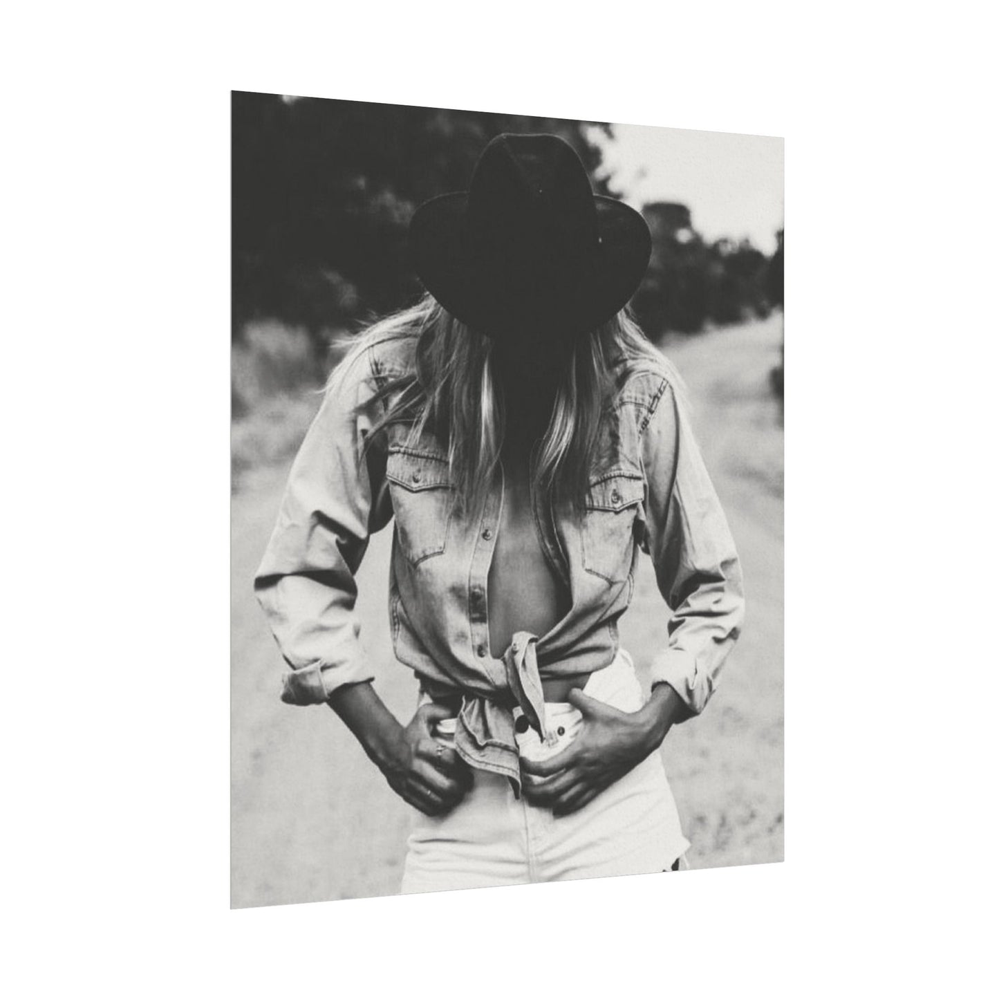 Denim Dreamer– Western Textured Watercolor Matte Posters