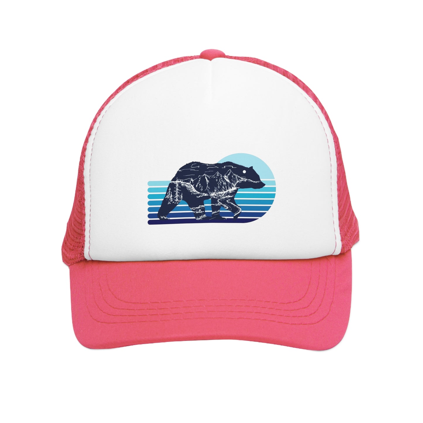 Blue Bear Sunset, Retro Trucker Hat, His & Her Nature Lovers Gifts , Outdoor Accessory, Beer Lover Gift, Summer BBQ Essential