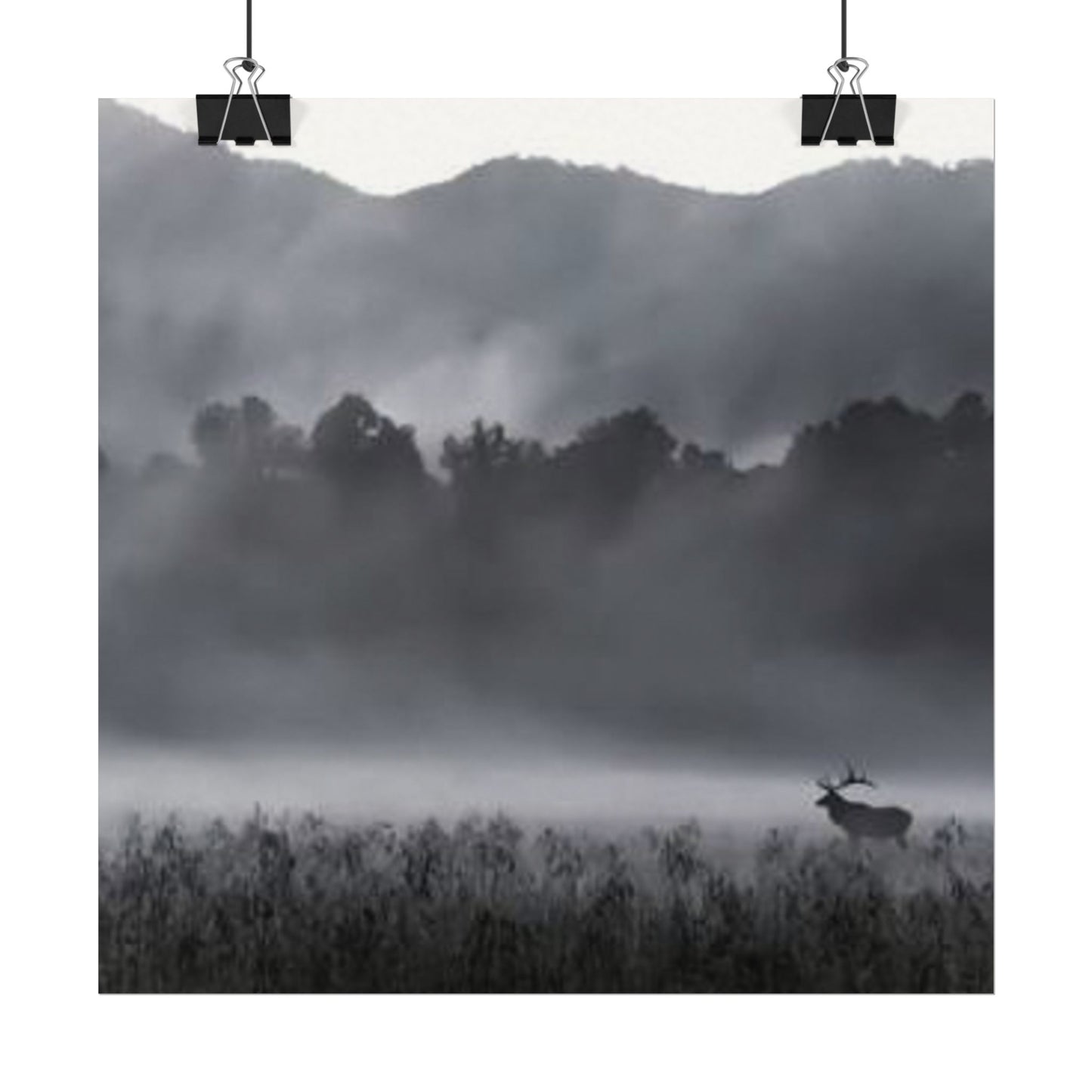 Foggy High Country– Western Textured Watercolor Matte Posters