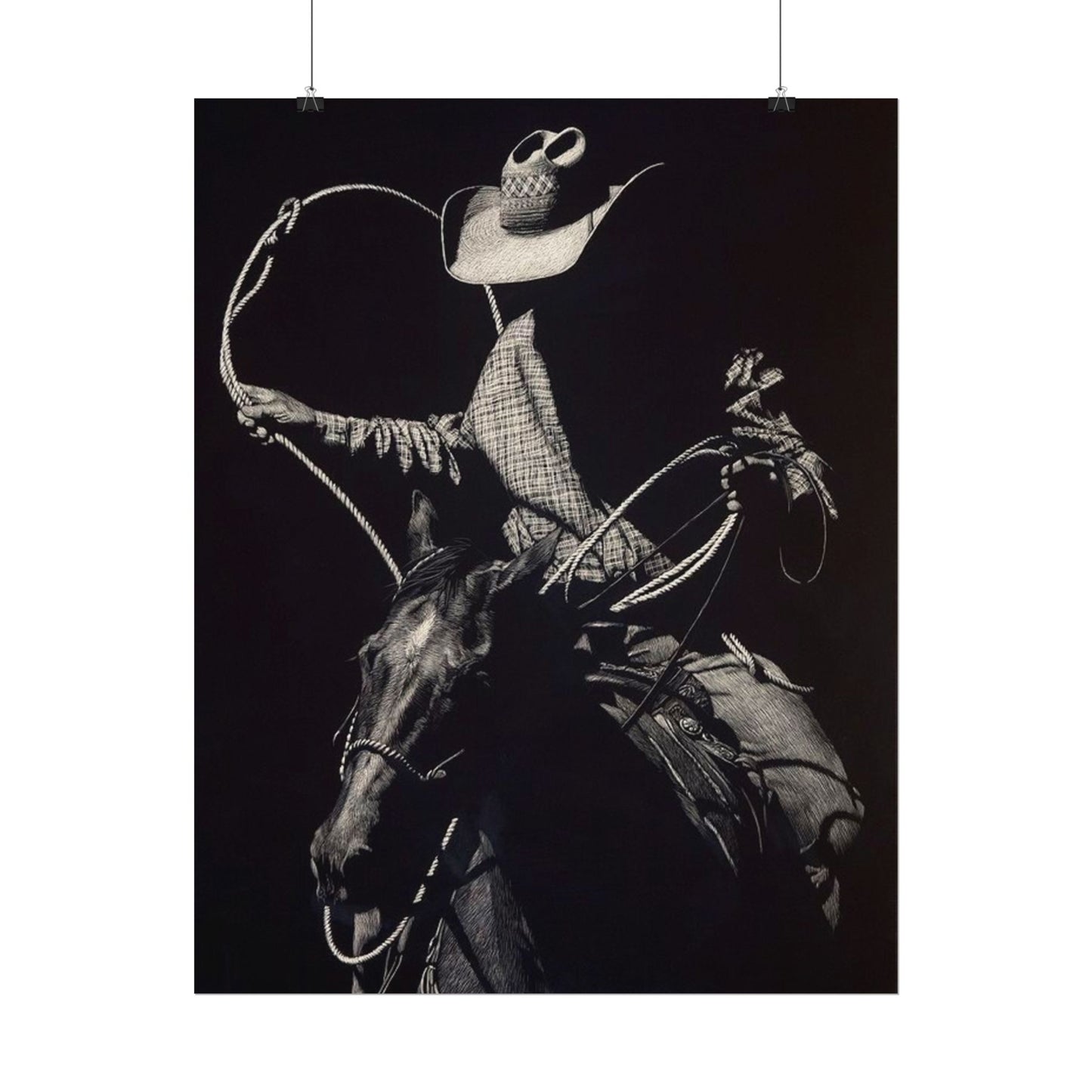 Cattle Chasers – Western Textured Watercolor Matte Posters