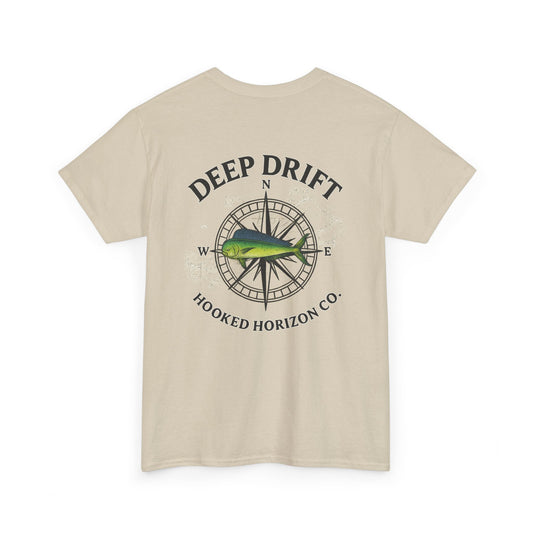 Compass Fishing T‑Shirt — "Deep Drift" Compass Design by Hooked Horizon Co.