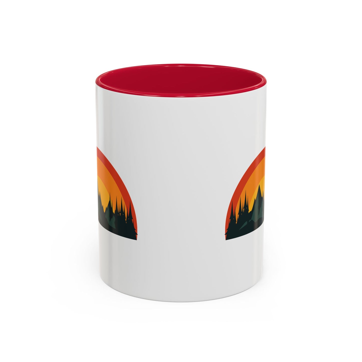 Red, Orange, Yellow Colorful Mountain Sunset Mug, Perfect Gift for Nature Lovers, Cozy Coffee Mug, Campfire Memories, Adventurer's Drinkware
