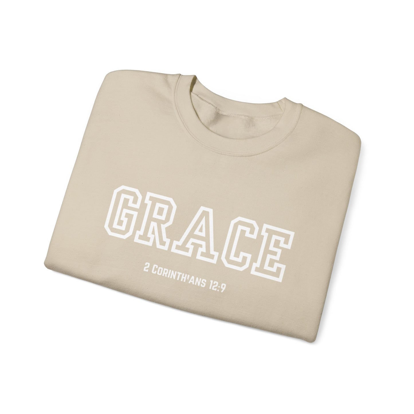 Grace Crewneck Sweatshirt - Comfort in Faith, Unisex Gift, Spiritual Apparel, Inspirational Fashion, Cozy Christian Sweatshirt