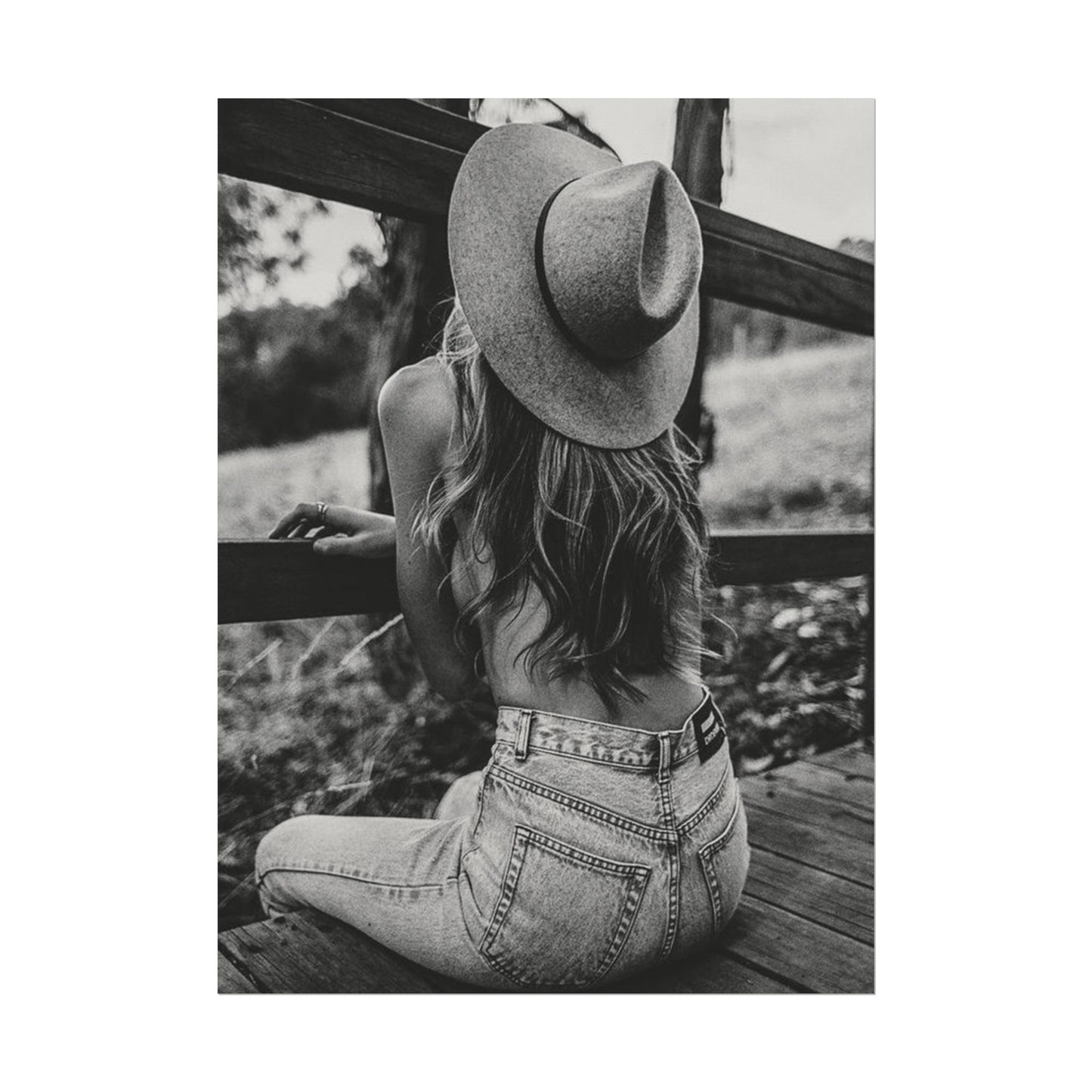 Babys Got Her Blue Jeans On – Western Textured Watercolor Matte Posters