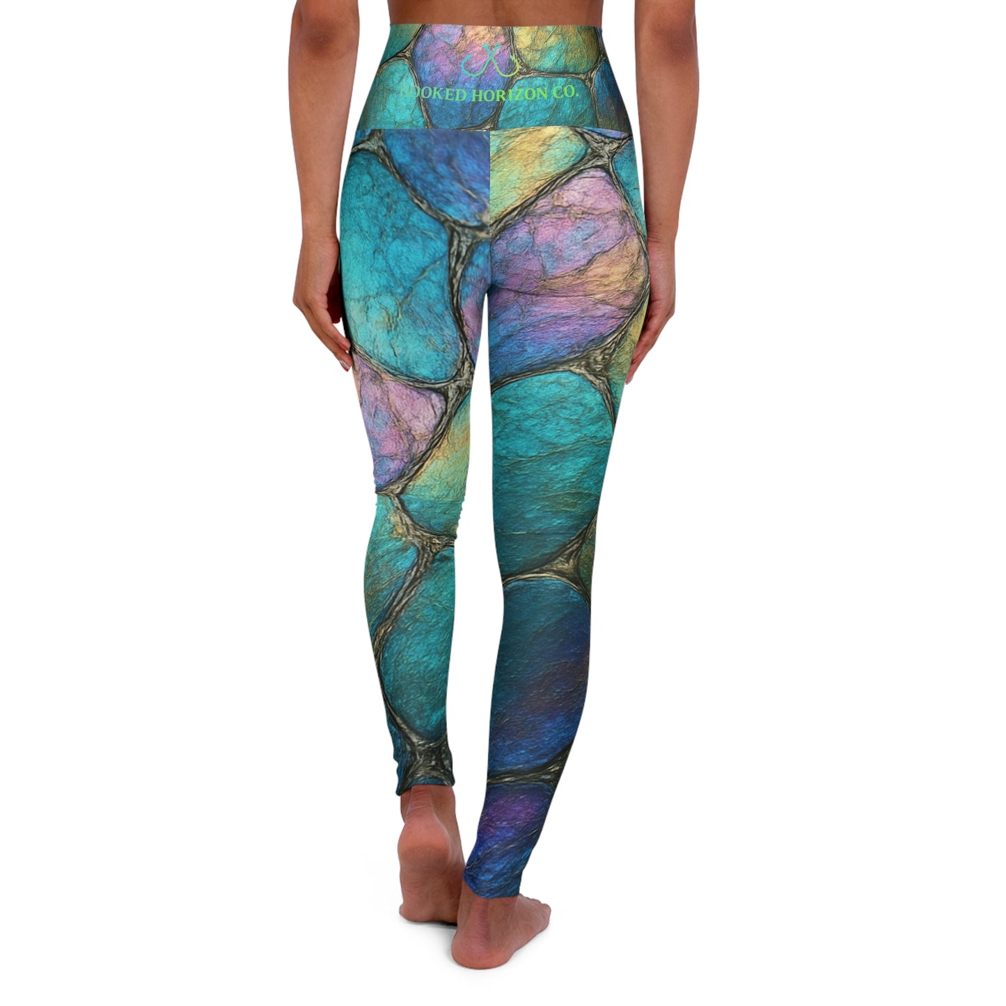 Sea Glass & Pebbles Ocean High Waisted Yoga Leggings, Hooked Horizon Co,  Deep Drift- Purple, Comfortable Activewear, Fitness Pants, Ideal for Gym, Yoga, and Weekend Brunch
