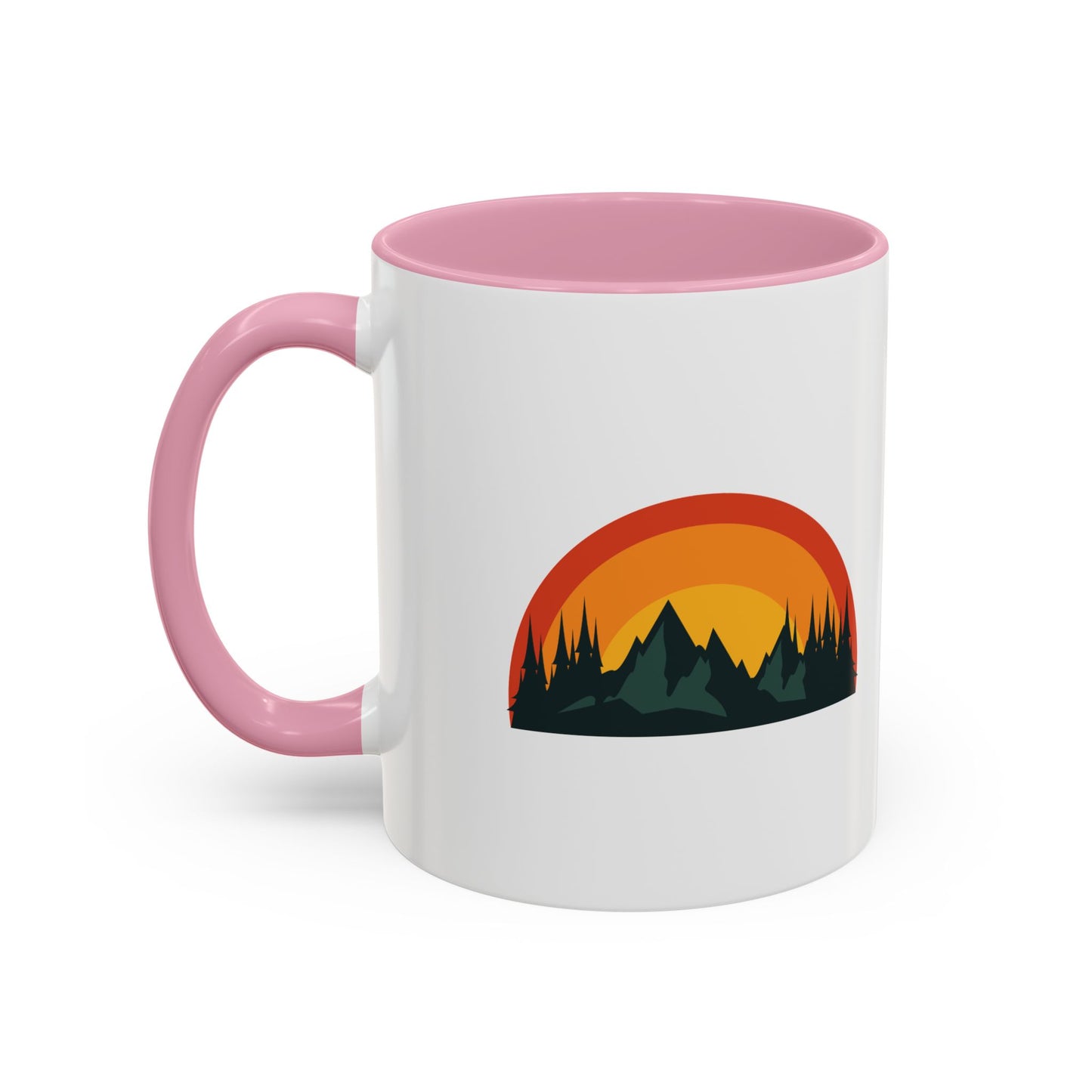 Red, Orange, Yellow Colorful Mountain Sunset Mug, Perfect Gift for Nature Lovers, Cozy Coffee Mug, Campfire Memories, Adventurer's Drinkware