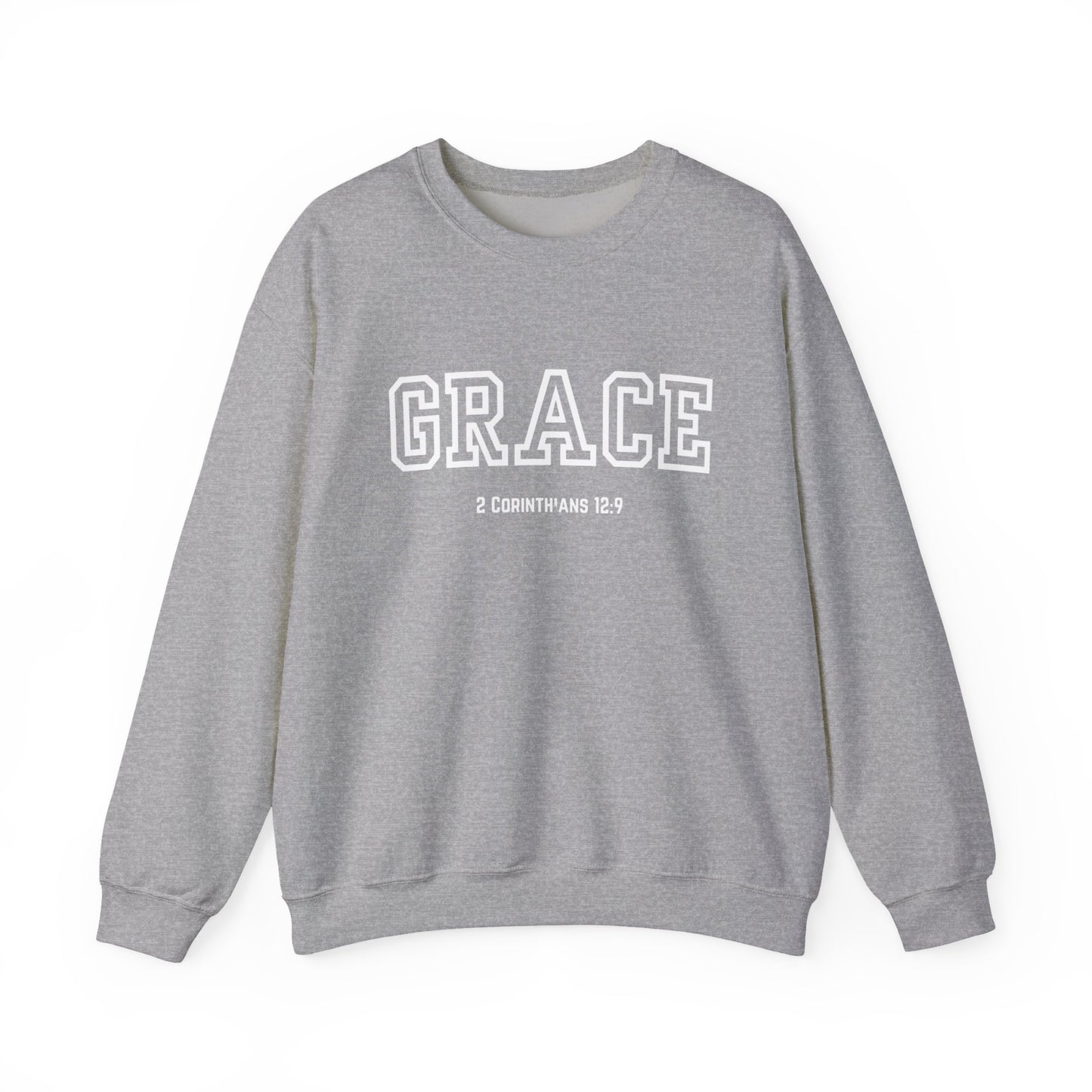 Grace Crewneck Sweatshirt - Comfort in Faith, Unisex Gift, Spiritual Apparel, Inspirational Fashion, Cozy Christian Sweatshirt