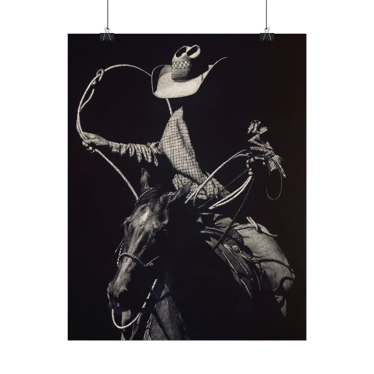 Cattle Chasers – Western Textured Watercolor Matte Posters