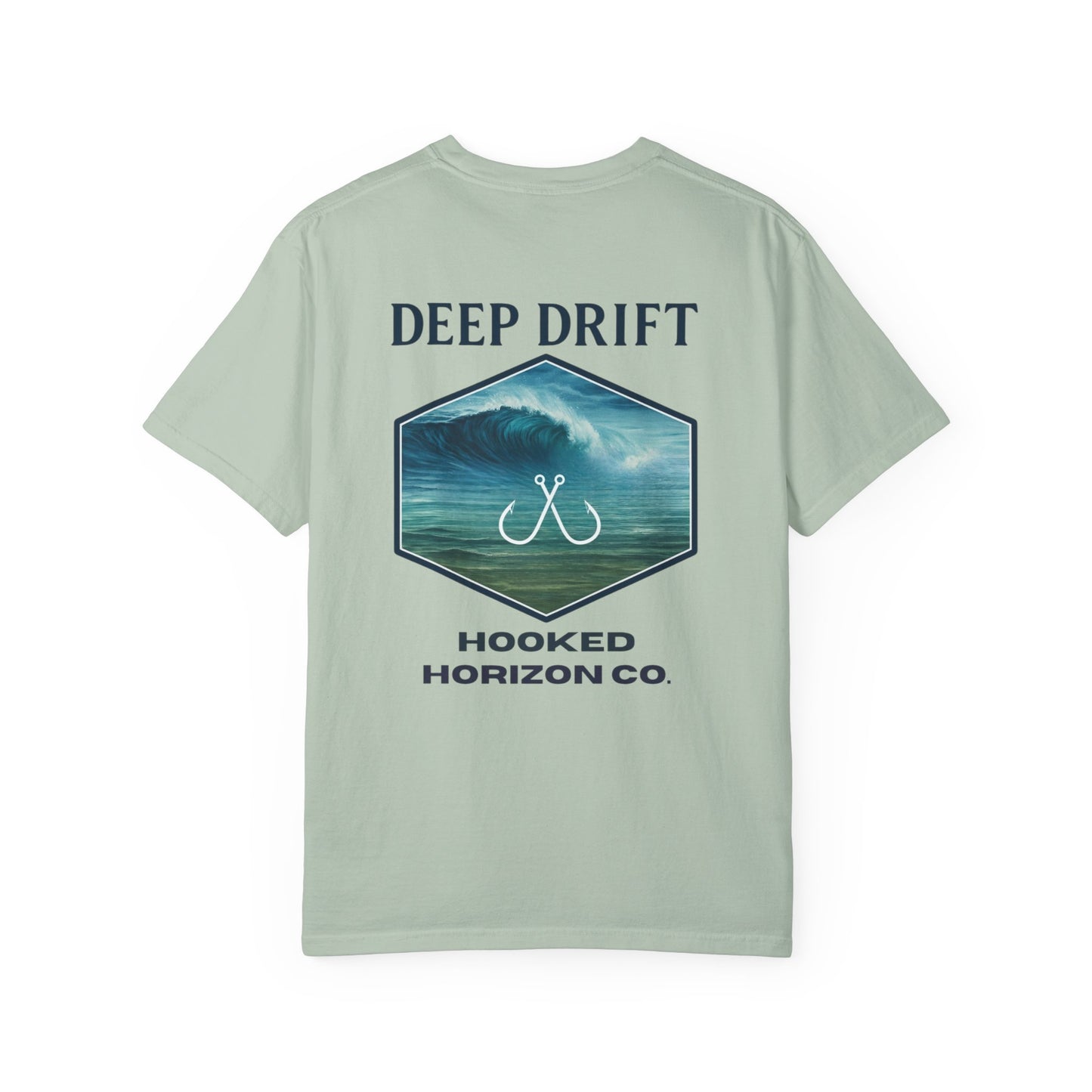 Deep Drift Wave Break Fishing T-Shirt - Ocean-inspired Fishing Tee for Angler Lovers, Hooked Horizon Co. Tee