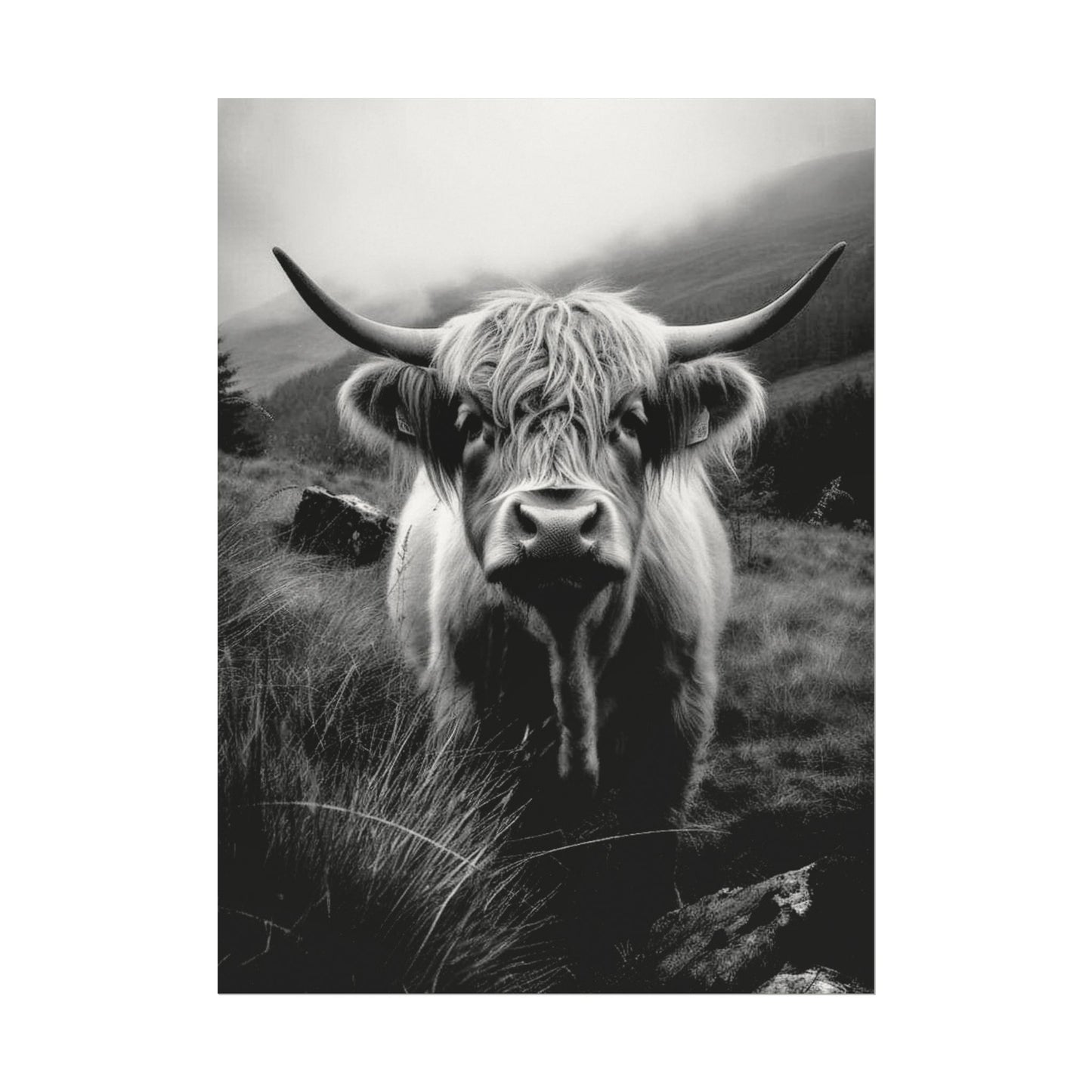 The Horned Guard – Western Textured Watercolor Matte Posters