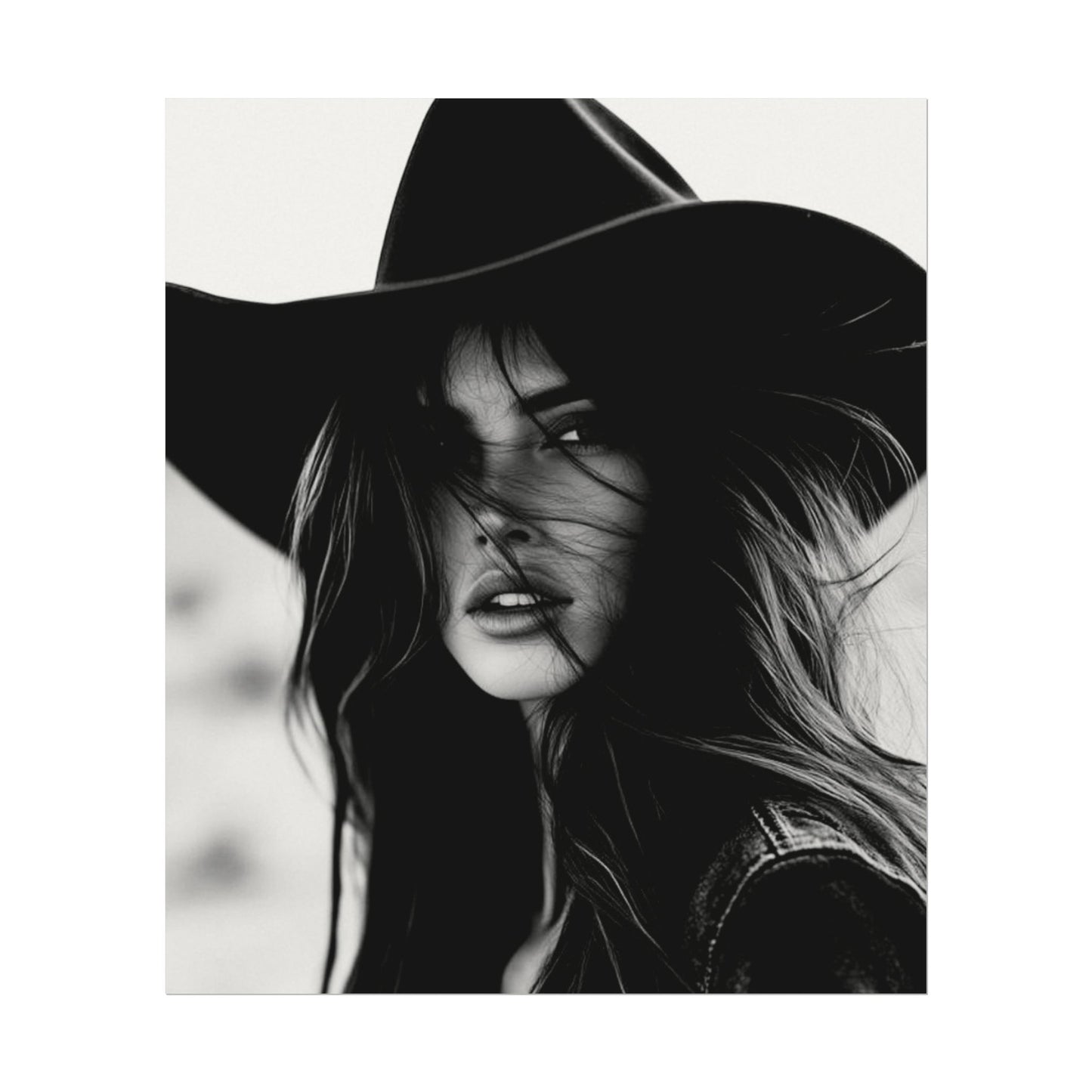 Smoldering Gaze – Western Textured Watercolor Matte Posters