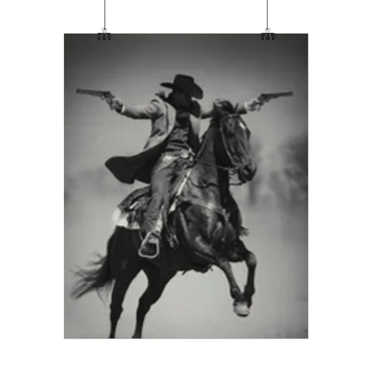 Smoke & Spurs – Western Textured Watercolor Matte Posters