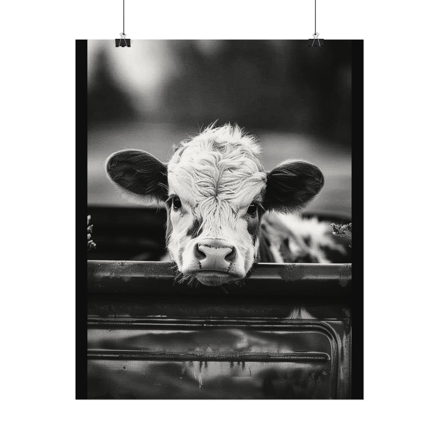 Back Seat Bovine – Western Textured Watercolor Matte Posters