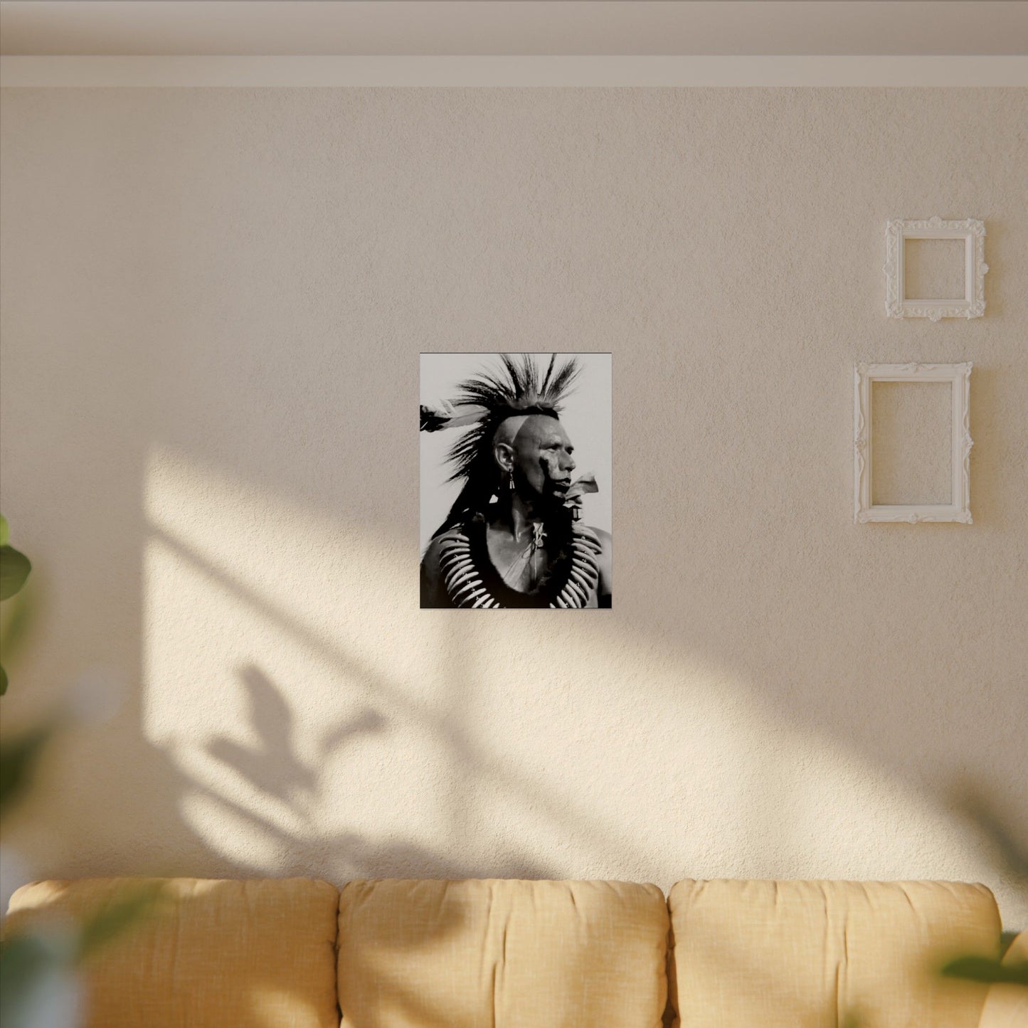 Feathered Warrior Cheif   – Western Textured Watercolor Matte Posters