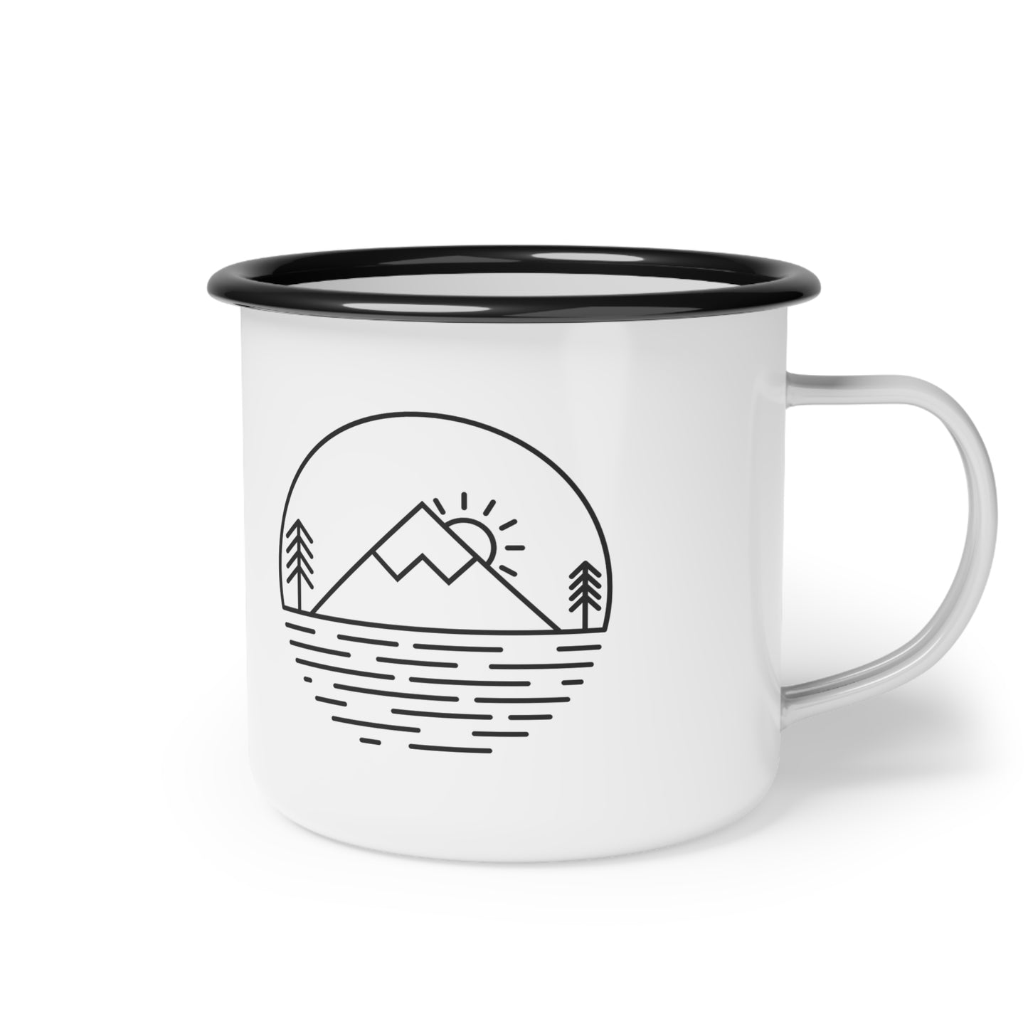 Adventure-Inspiring Enamel Camp Cup, Outdoor Mug, Camping Gift, Nature Lover's Cup, Travel Accessory, Hiking Gear