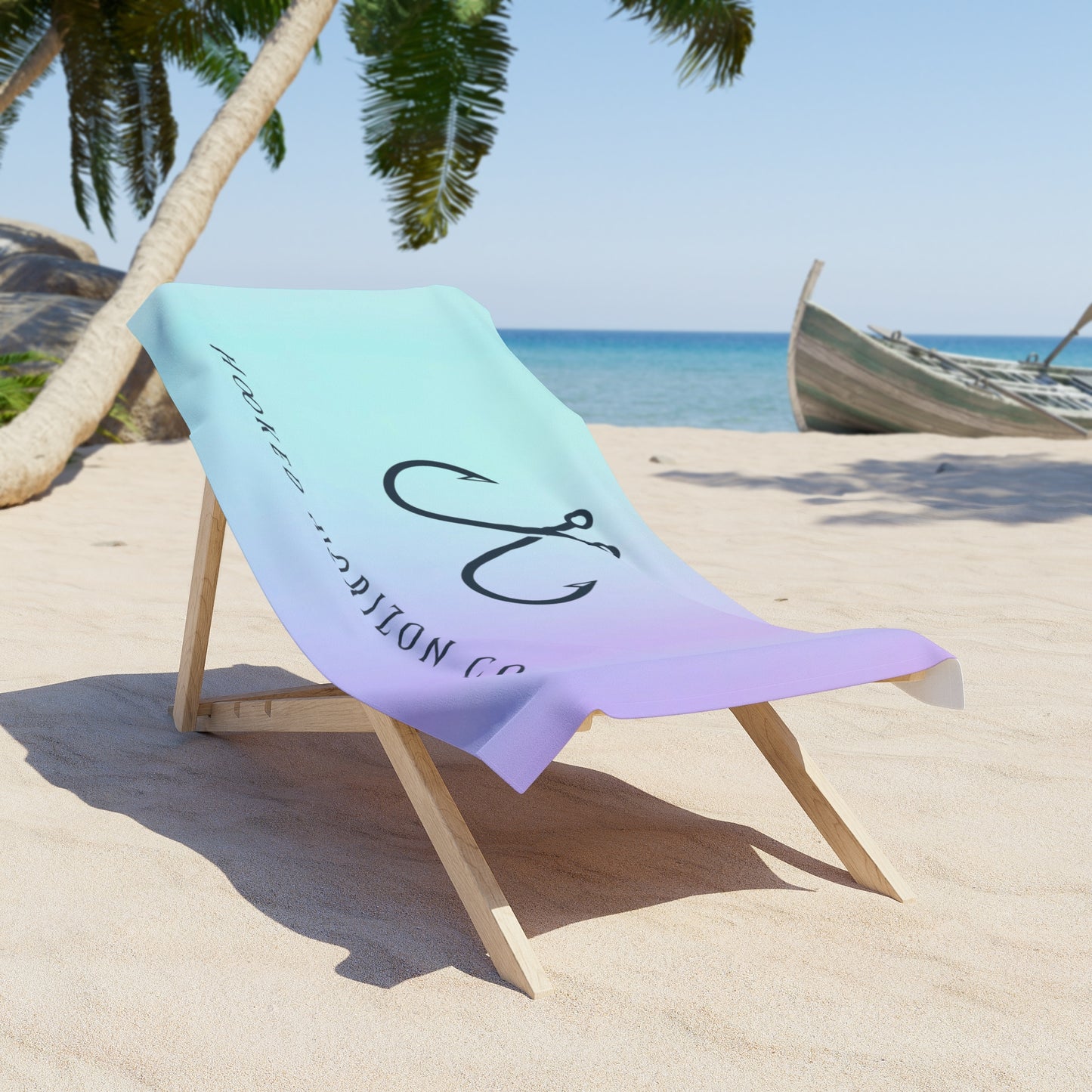 Hooked Horizon Co. of Cozy Beach Towel - Deep Drift, Summer Essentials, Poolside Style, Ocean Vibes, Travel Must-Have, Gift for Beach Lovers