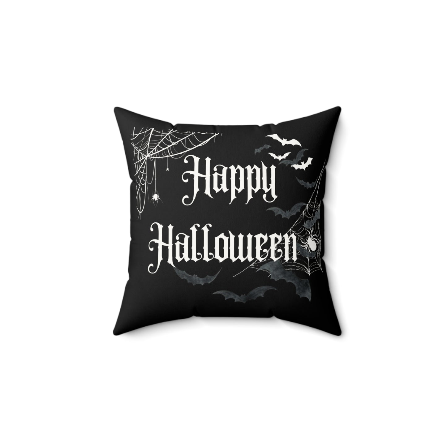 2 in 1 Raven & Spider Happy Halloween Throw Pillow, Cozy Faux Suede, Seasonal Decor, Halloween, Unique Gift Idea