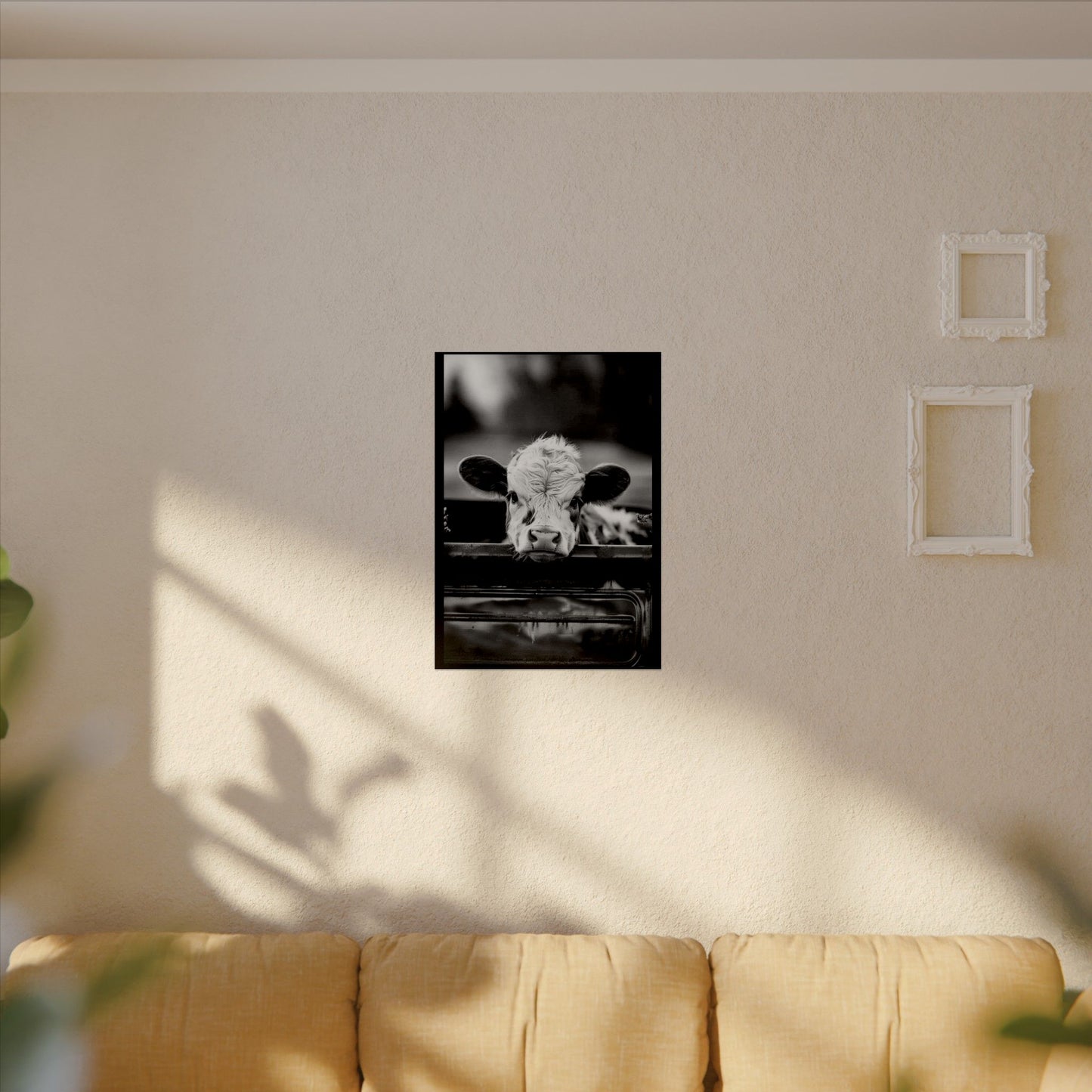 Back Seat Bovine – Western Textured Watercolor Matte Posters