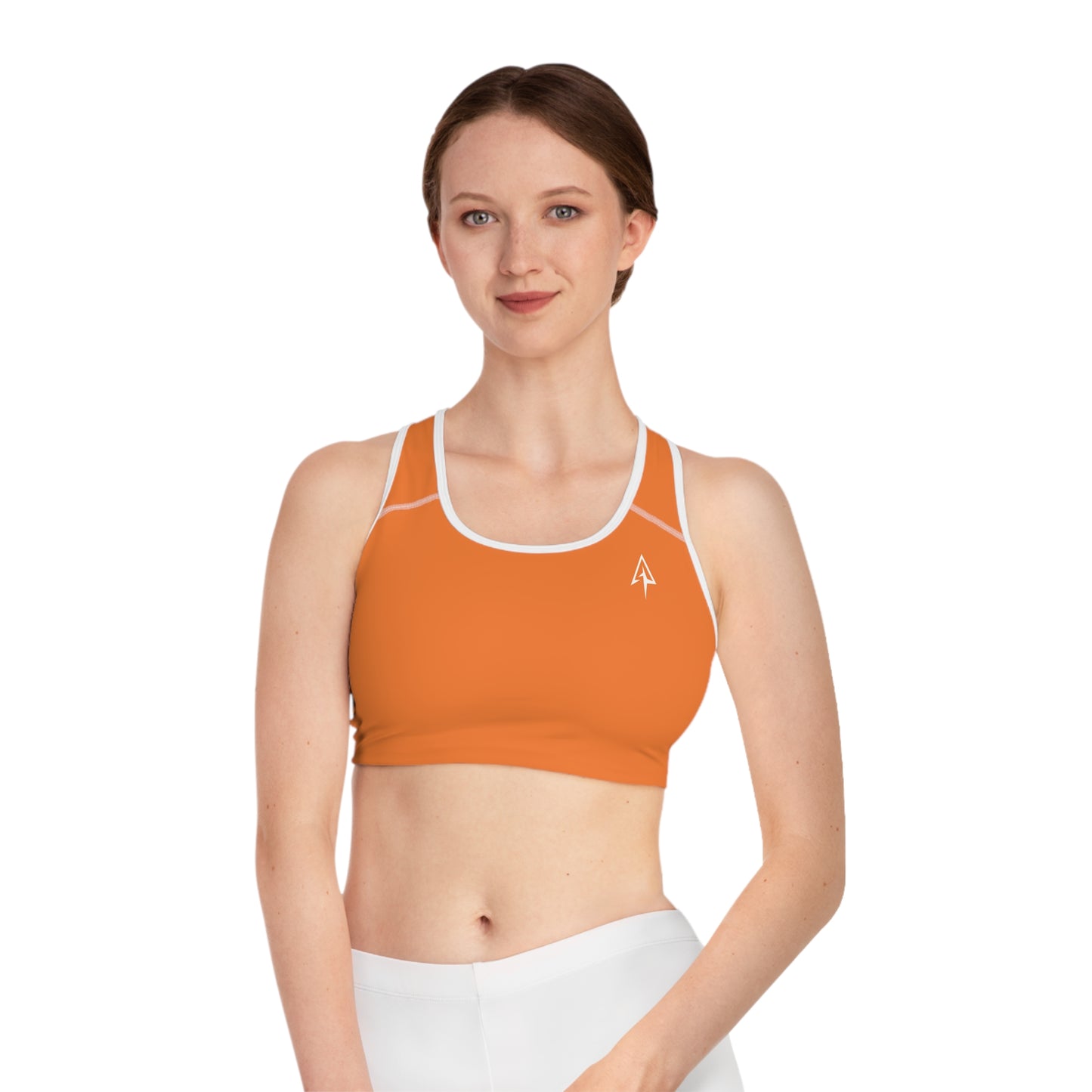 Arrow Ridge Sunset Orange Stylish Sports Bra for Active Women, Workout Top, Gym Essential, Fitness Apparel, Athleisure Wear, Yoga Gear