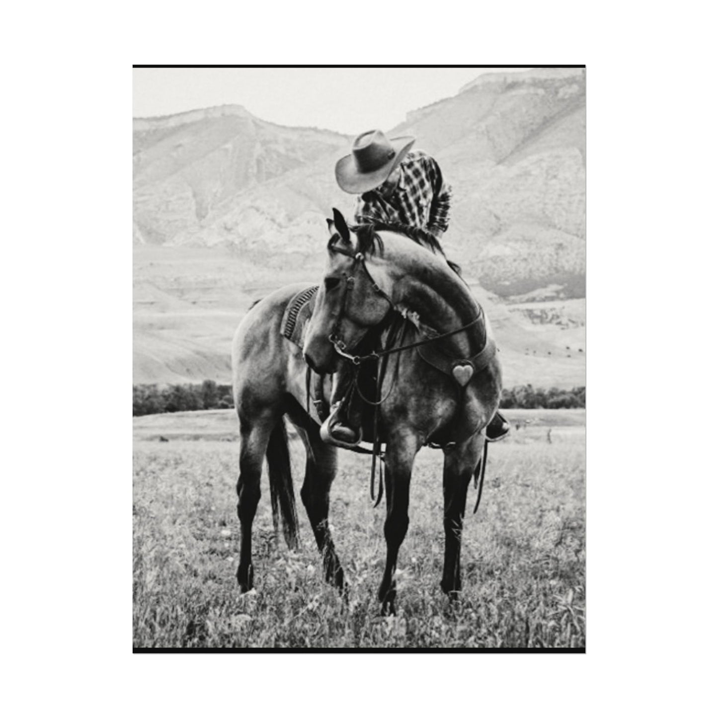 Love In The Saddle – Western Textured Watercolor Matte Posters