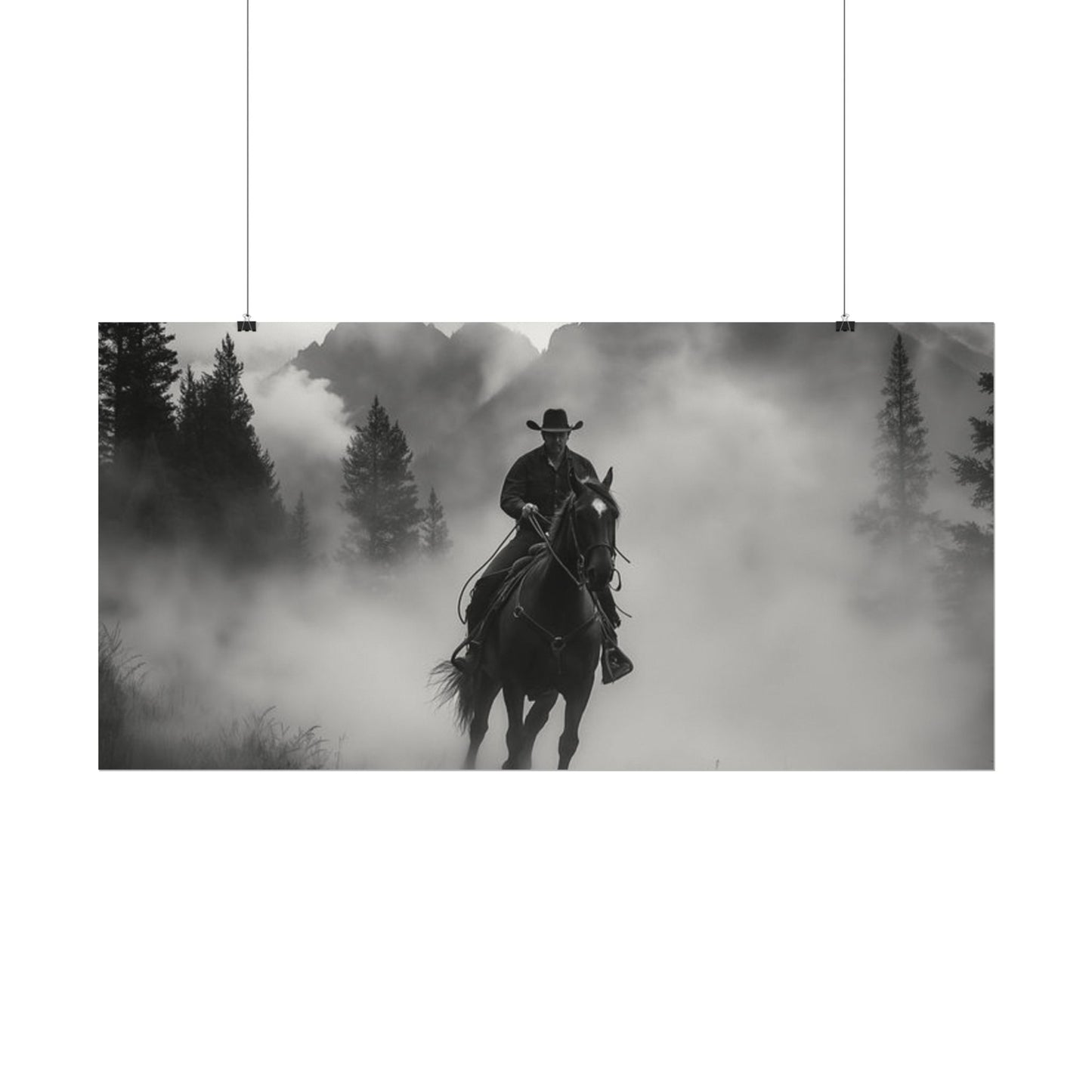 Storm Rider– Western Textured Watercolor Matte Posters