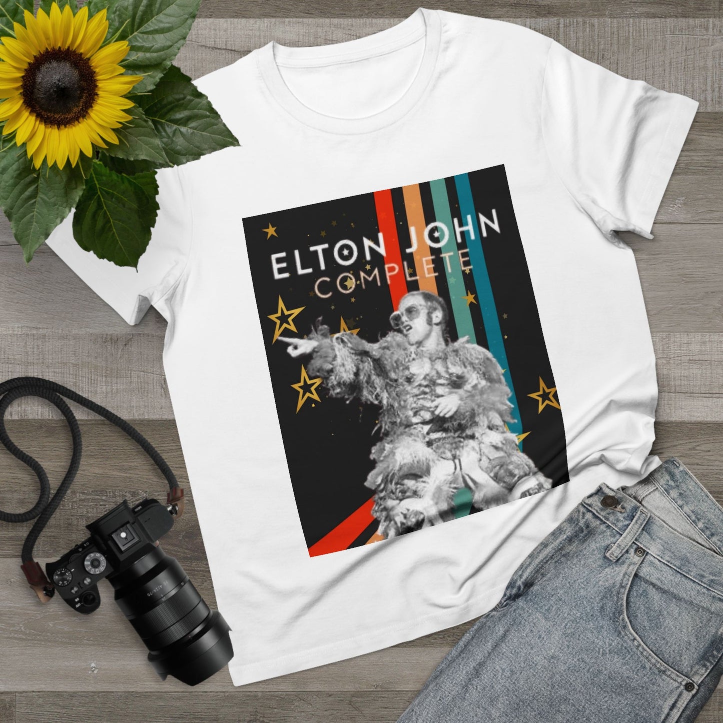 Rock and Roll Tee- Elton, Gifts, Music t-shirt, print on demand, soft material