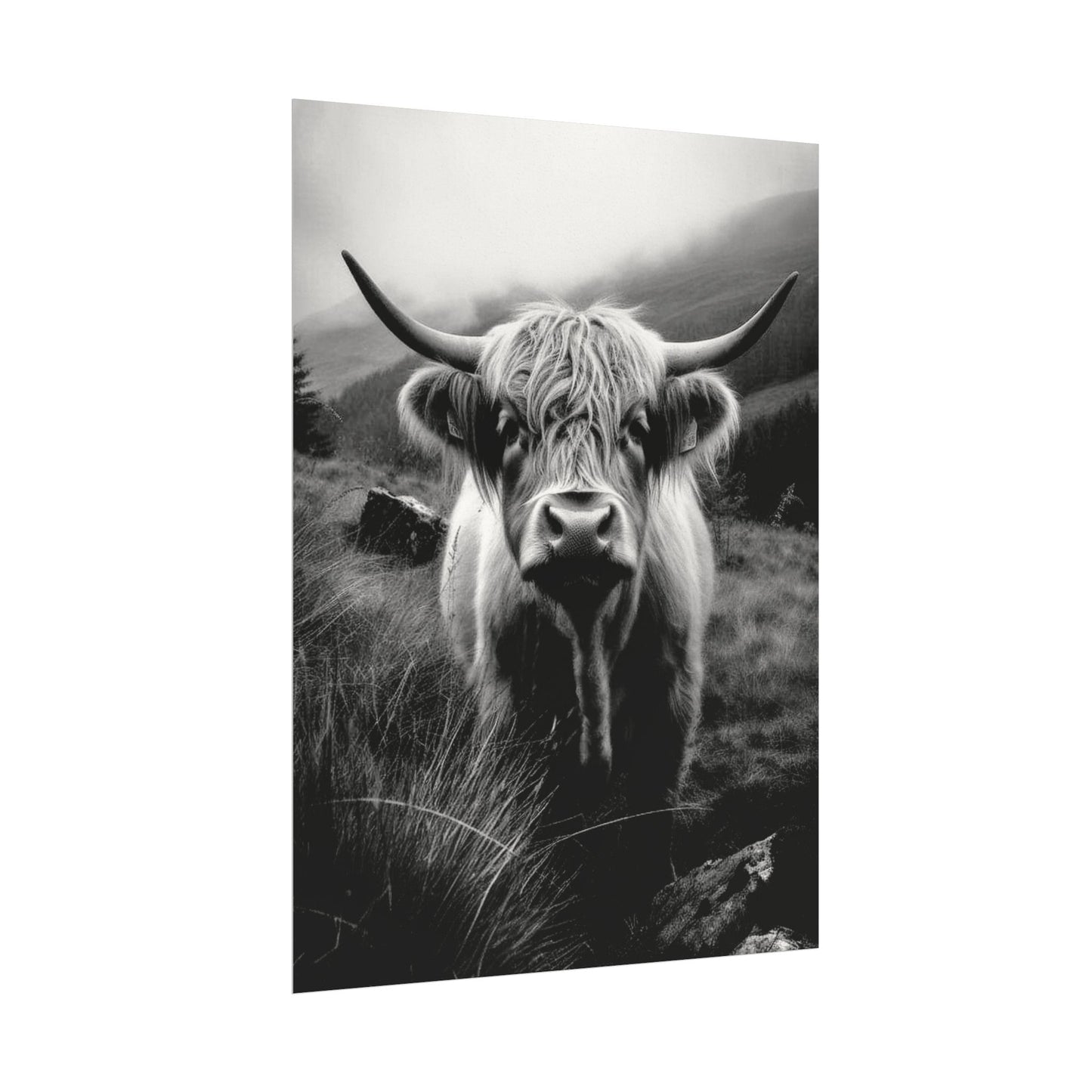 The Horned Guard – Western Textured Watercolor Matte Posters