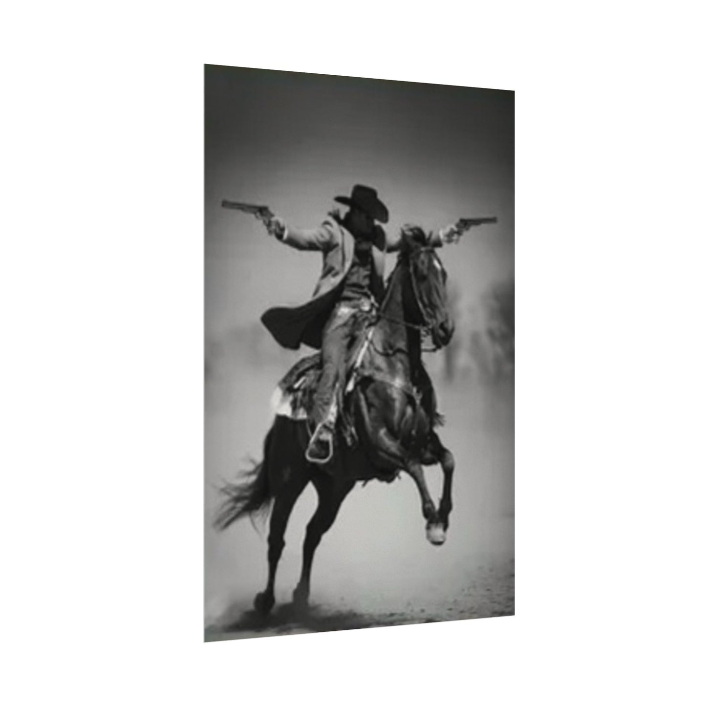 Smoke & Spurs – Western Textured Watercolor Matte Posters