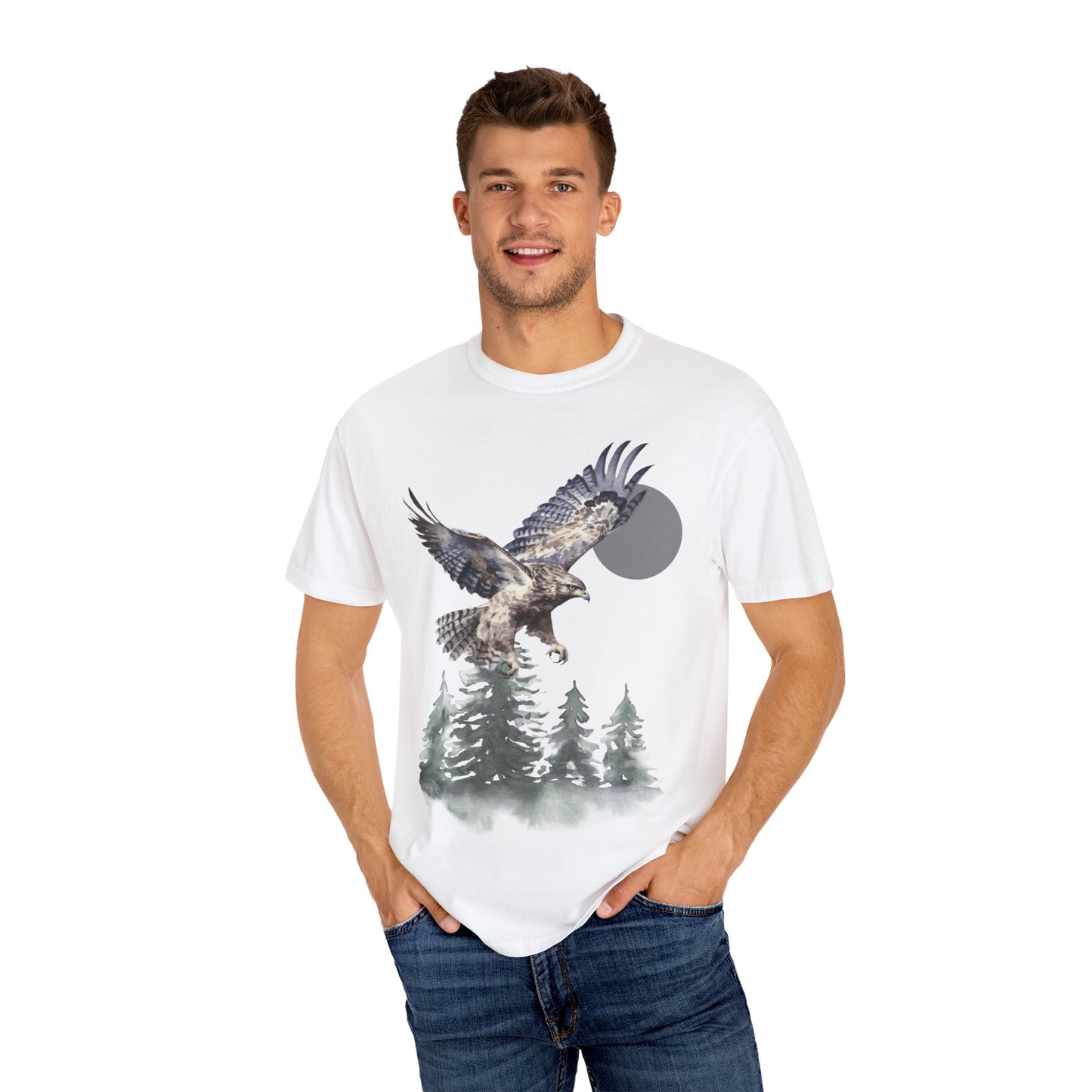 Flying High Wildlife Adventure Tee Unisex Garment-Dyed T-shirt, Boho Nature Tee, Camping Shirt, Adventure Apparel, Gift for Wilderness Lovers