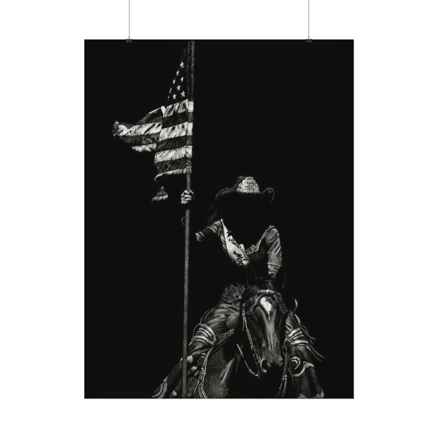 Star Spangled Elegance – Western Textured Watercolor Matte Posters