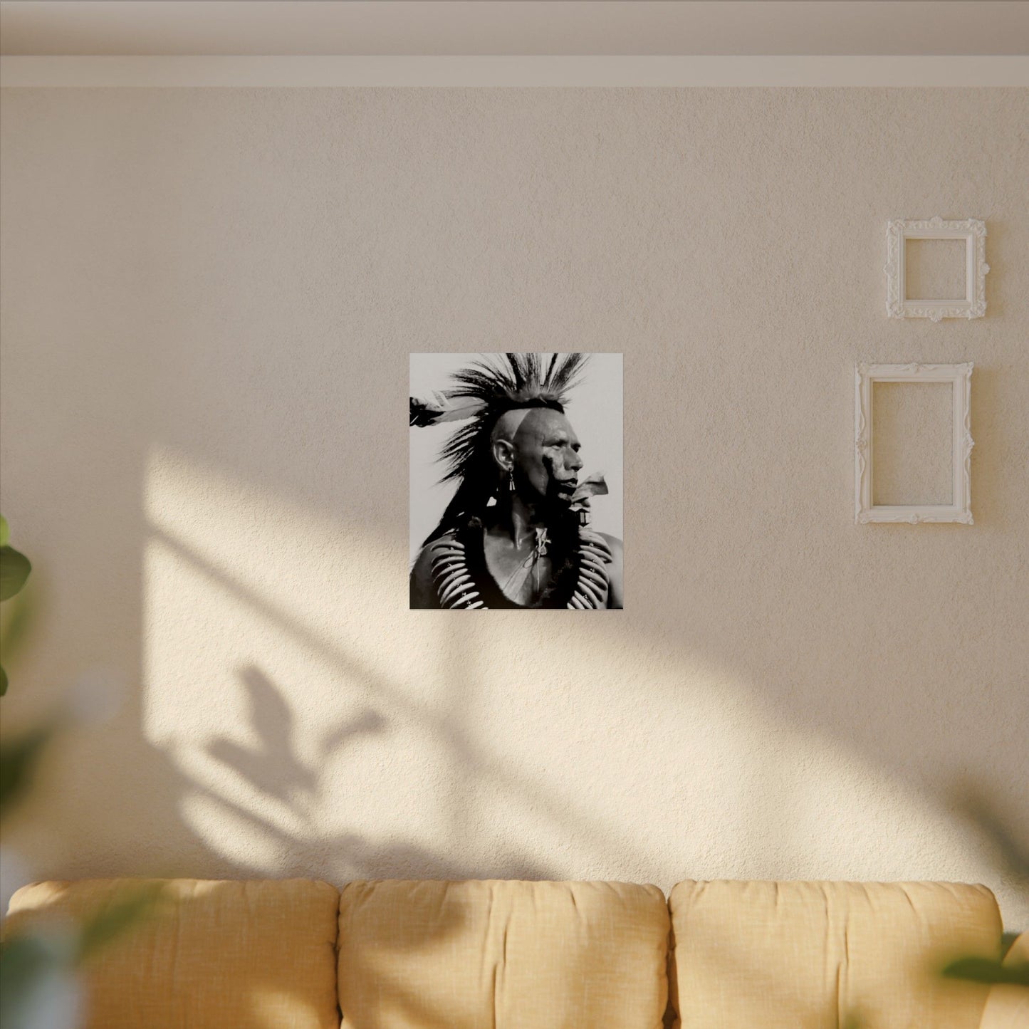 Feathered Warrior Cheif   – Western Textured Watercolor Matte Posters