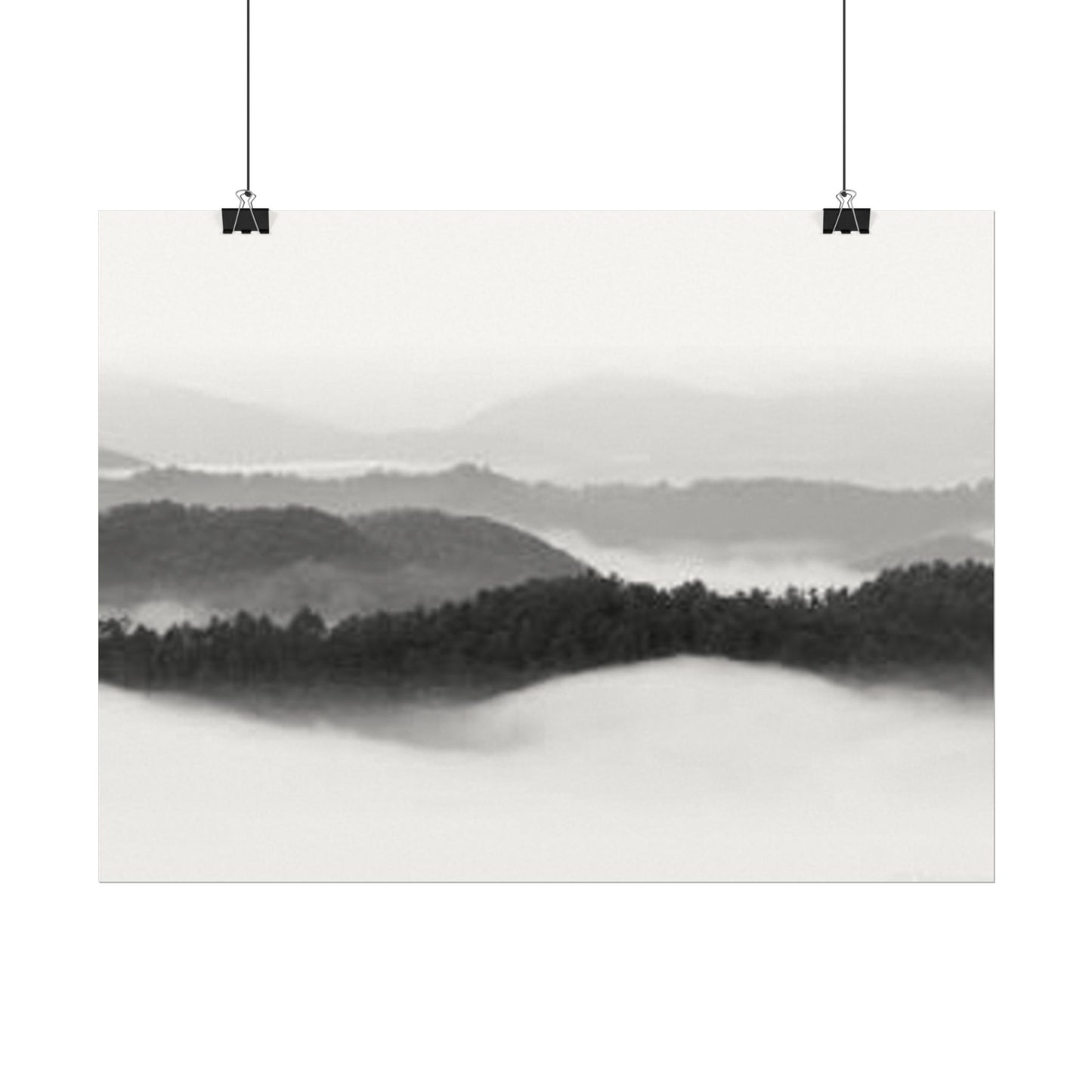 Smokey Mountain Range– Western Textured Watercolor Matte Posters