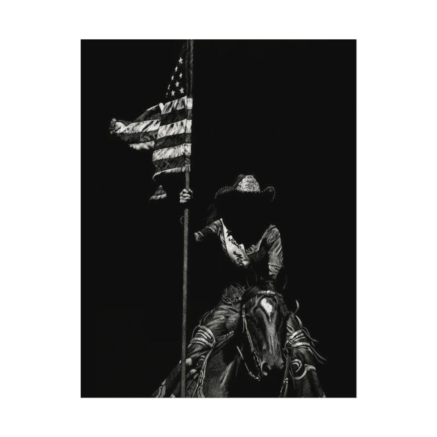 Star Spangled Elegance – Western Textured Watercolor Matte Posters