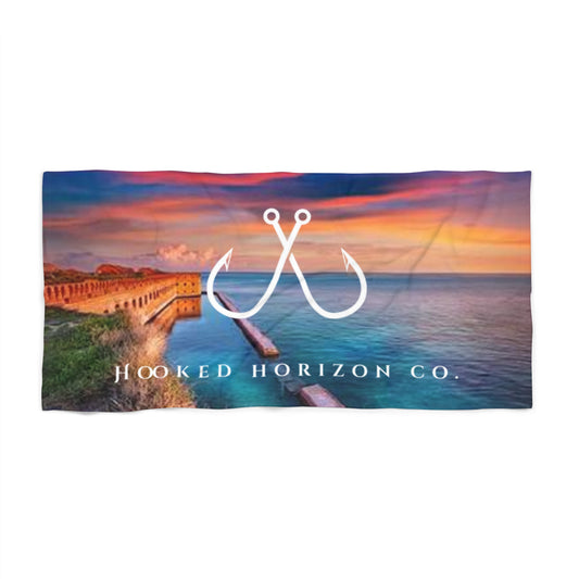 Hooked Horizon Co.  Florida Keys Vibrant Coastal Beach Towel - Hooked Horizon Co, Travel Towels, Summer Accessories, Ocean Lover Gifts, Resort Style Towels, Beach Decor