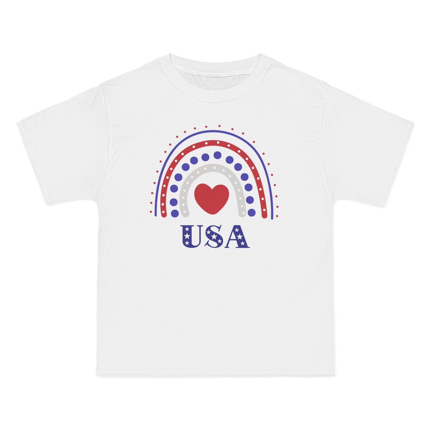 USA Rainbow Heart Patriotic T-Shirt | America 1776 Design, Fourth of July Shirt, Independence Day Tee, Memorial Day Top, Gift for Veterans