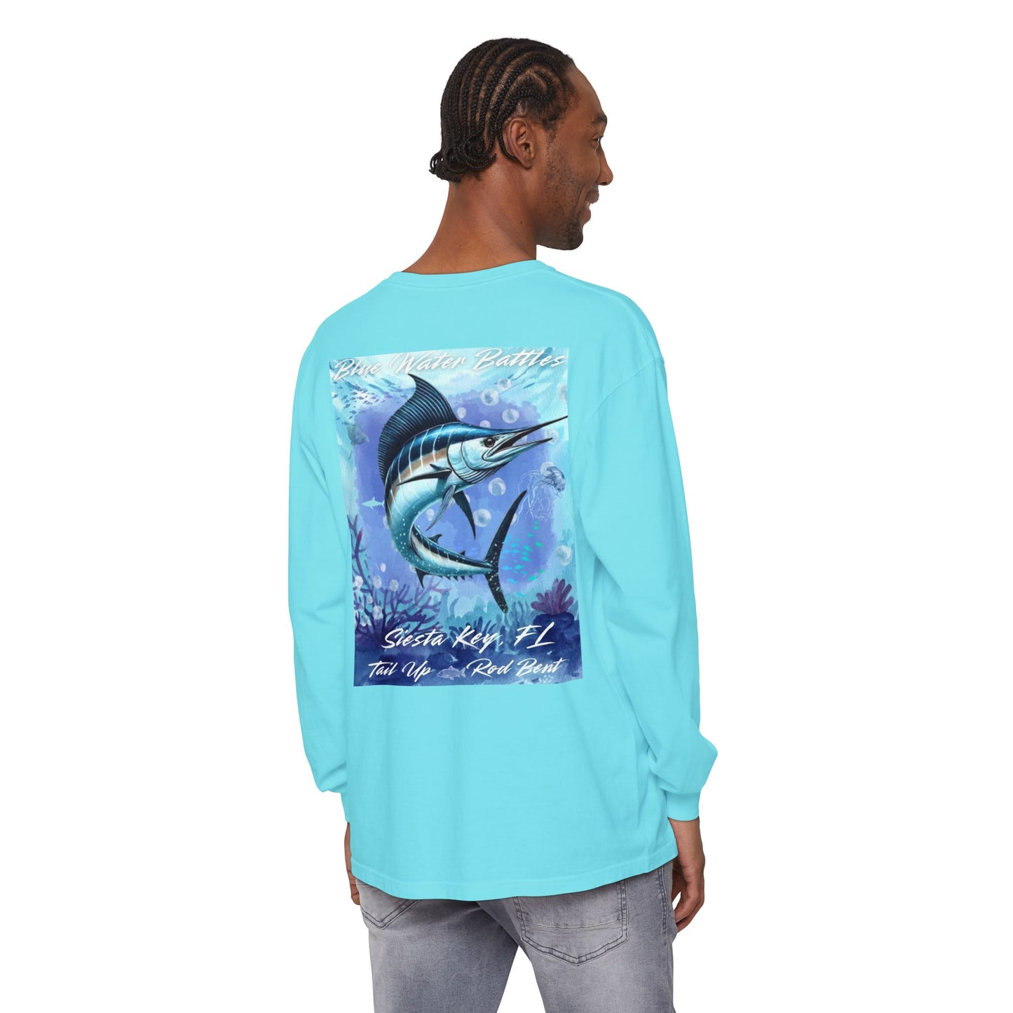 Deep Drift Seaside Fishing Long Sleeve T-Shirt, Ocean Adventure Apparel, Boat Trip Shirt, Coastal Style, Gift for Fishermen